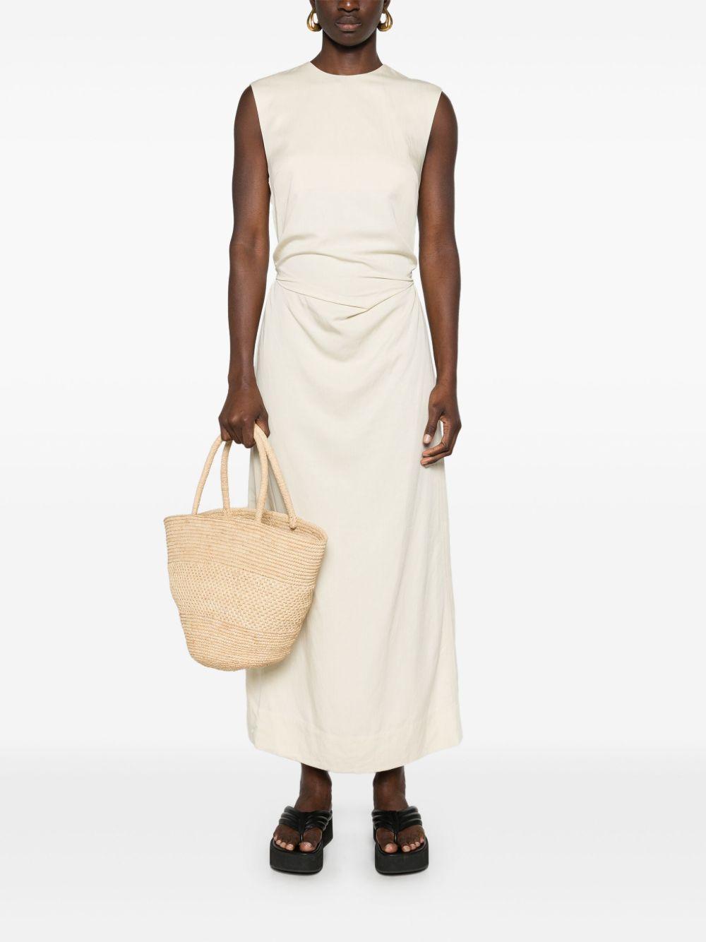 tie-waist sleeveless midi dress Product Image