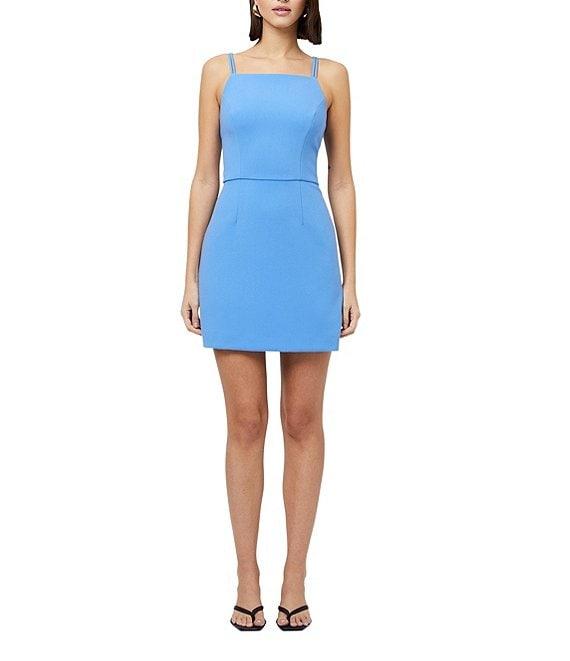 French Connection Whisper Square Neck Sleeveless Mini Dress Product Image