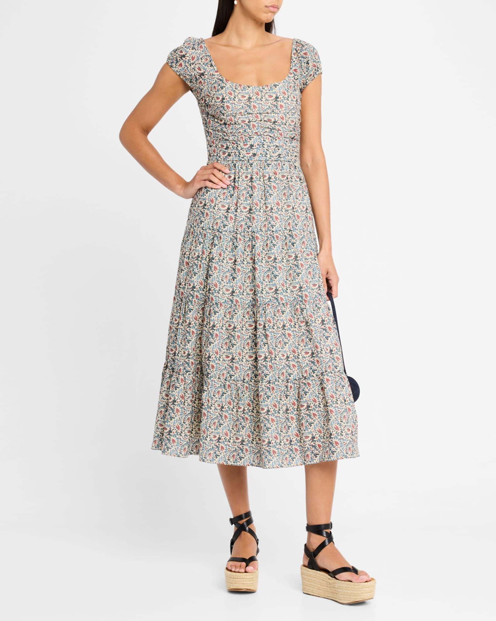 Marchella Printed Short-Sleeve Midi Dress Product Image