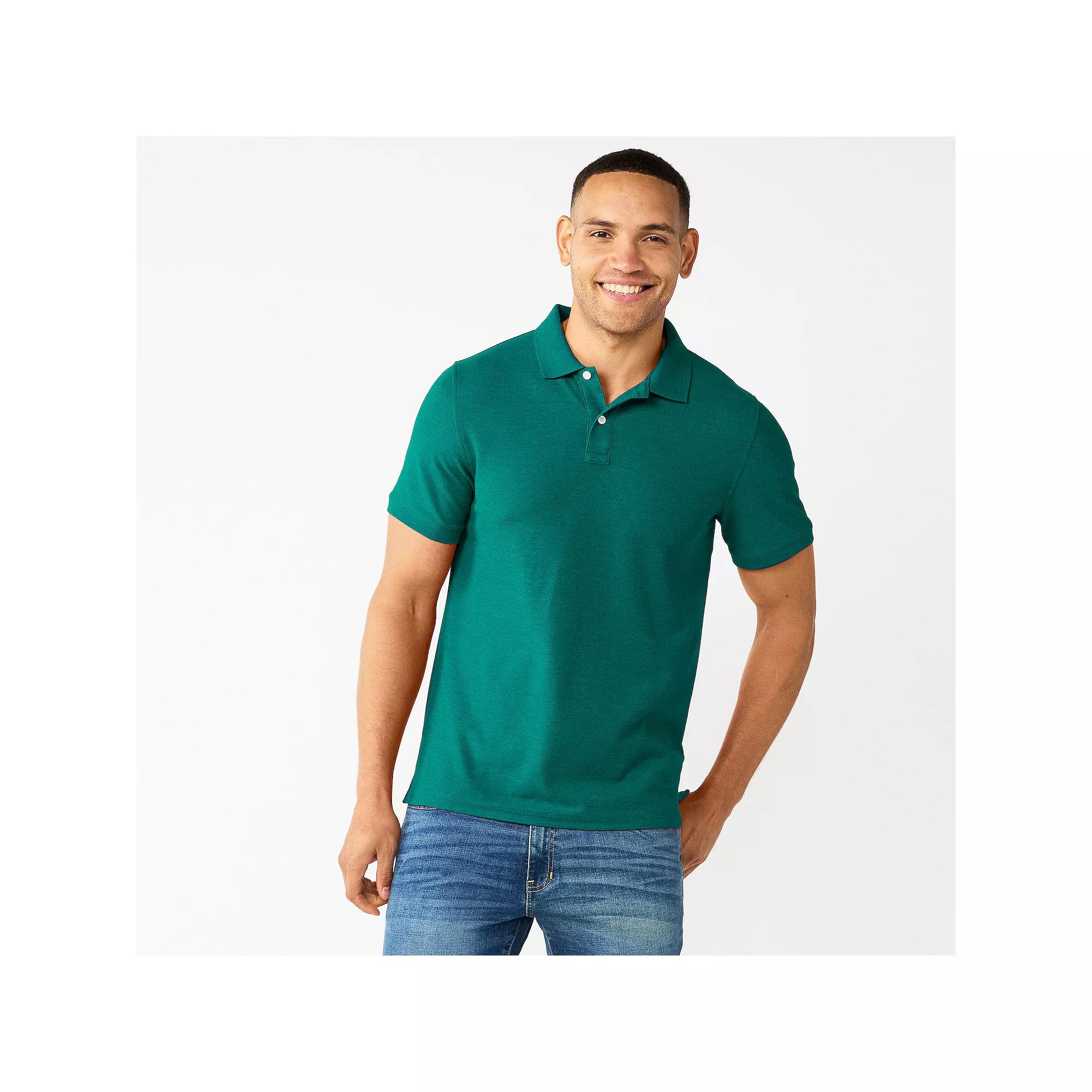 Men's Sonoma Goods For Life® Short Sleeve Relaxed Fit Pique Polo, Size: Medium, Tijuana Blue Product Image