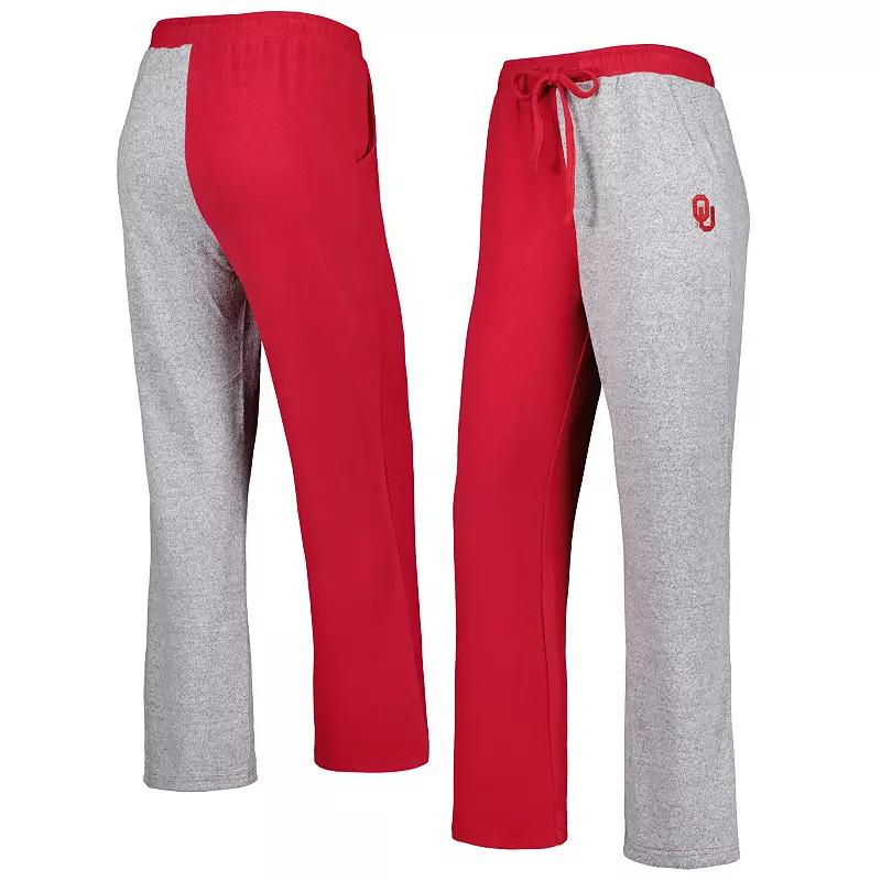 Women's ZooZatz Crimson/Gray Oklahoma Sooners Colorblock Cozy Tri-Blend Lounge Pants, Size: Medium, Red Product Image