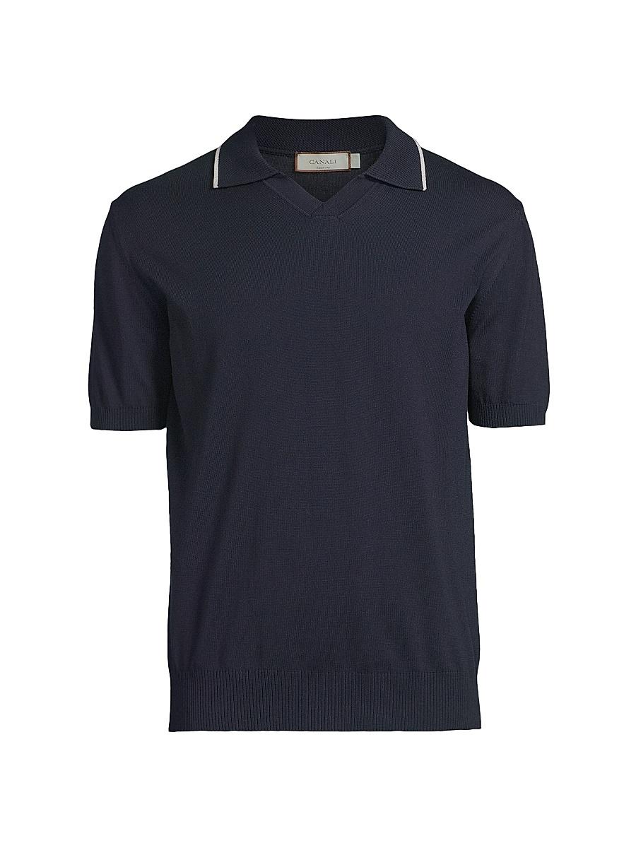 Mens Tipped Collar Cotton Polo Shirt Product Image