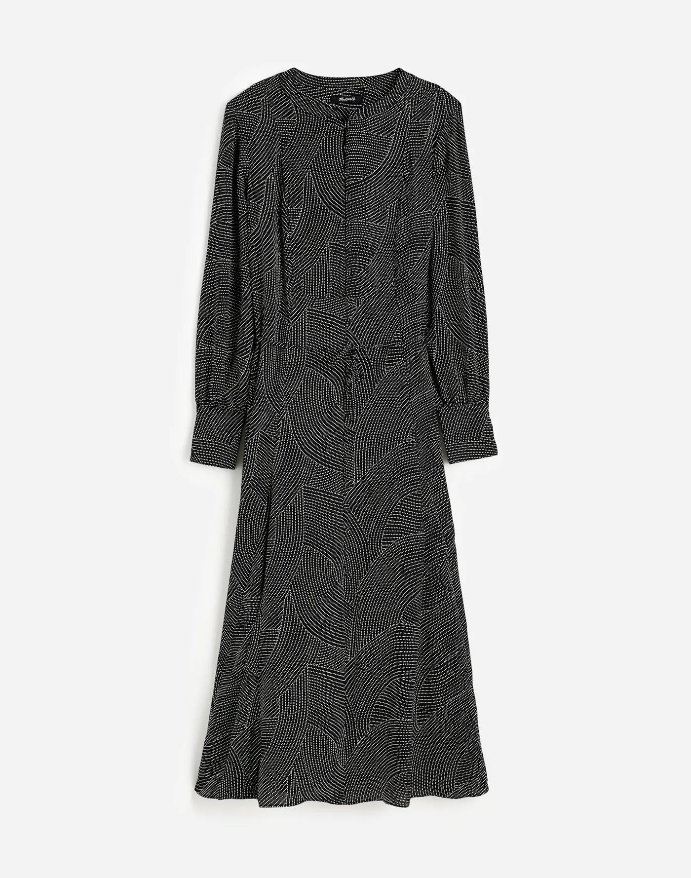 Tie-Waist Midi Dress in Dot Product Image