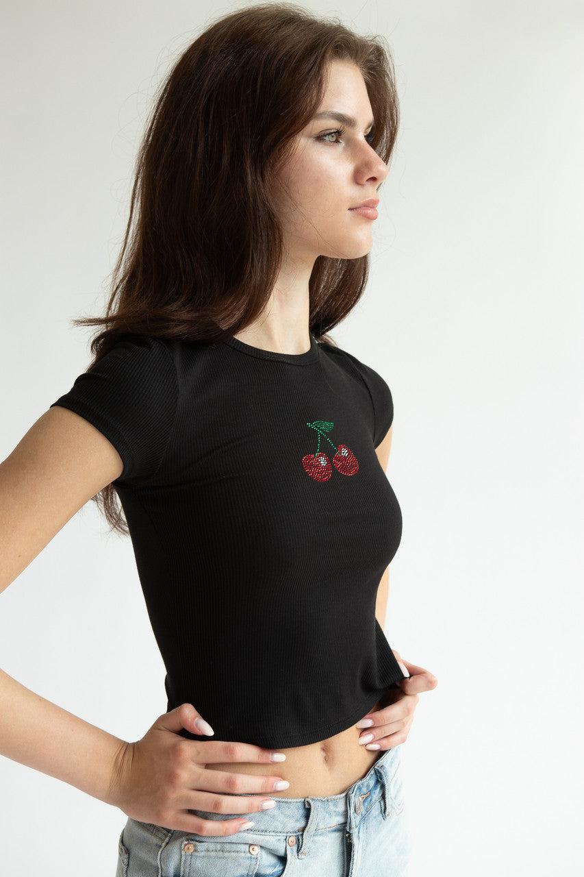 Rhinestone Cherry Tee Product Image