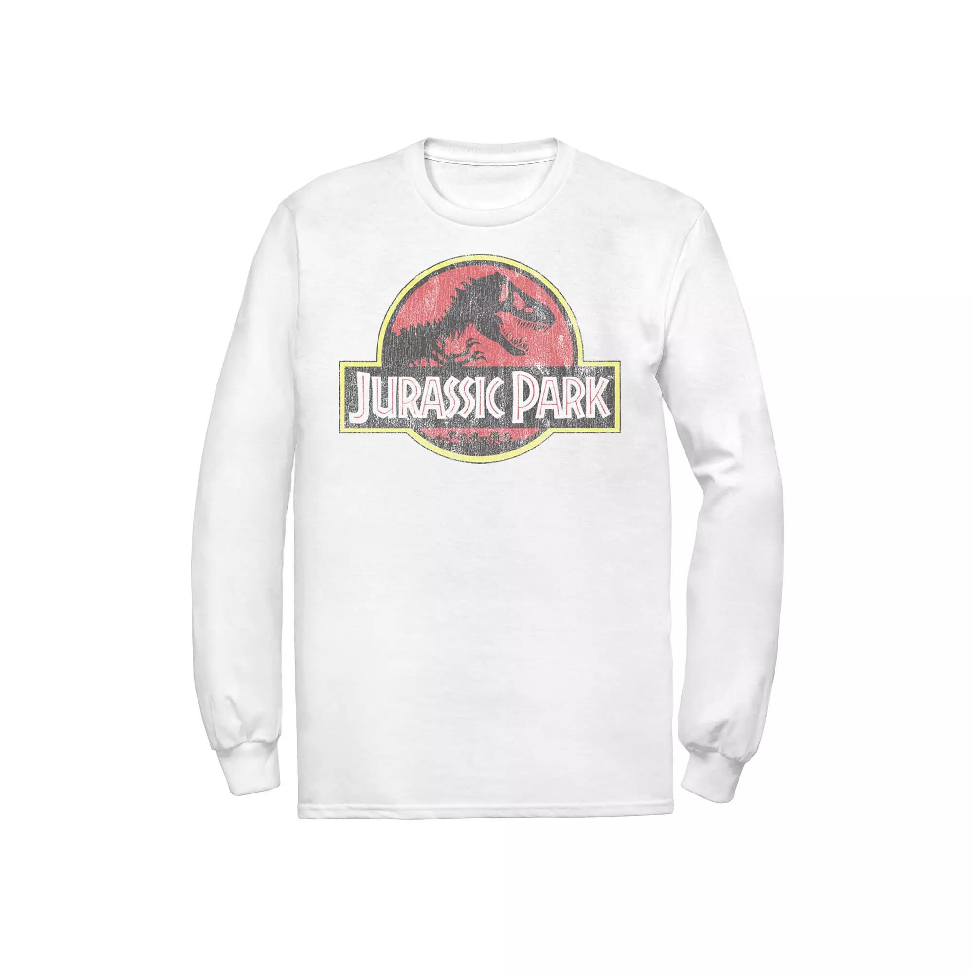 Men's Jurassic Park Distressed Original Park Logo Long Sleeve Graphic Tee,  Product Image