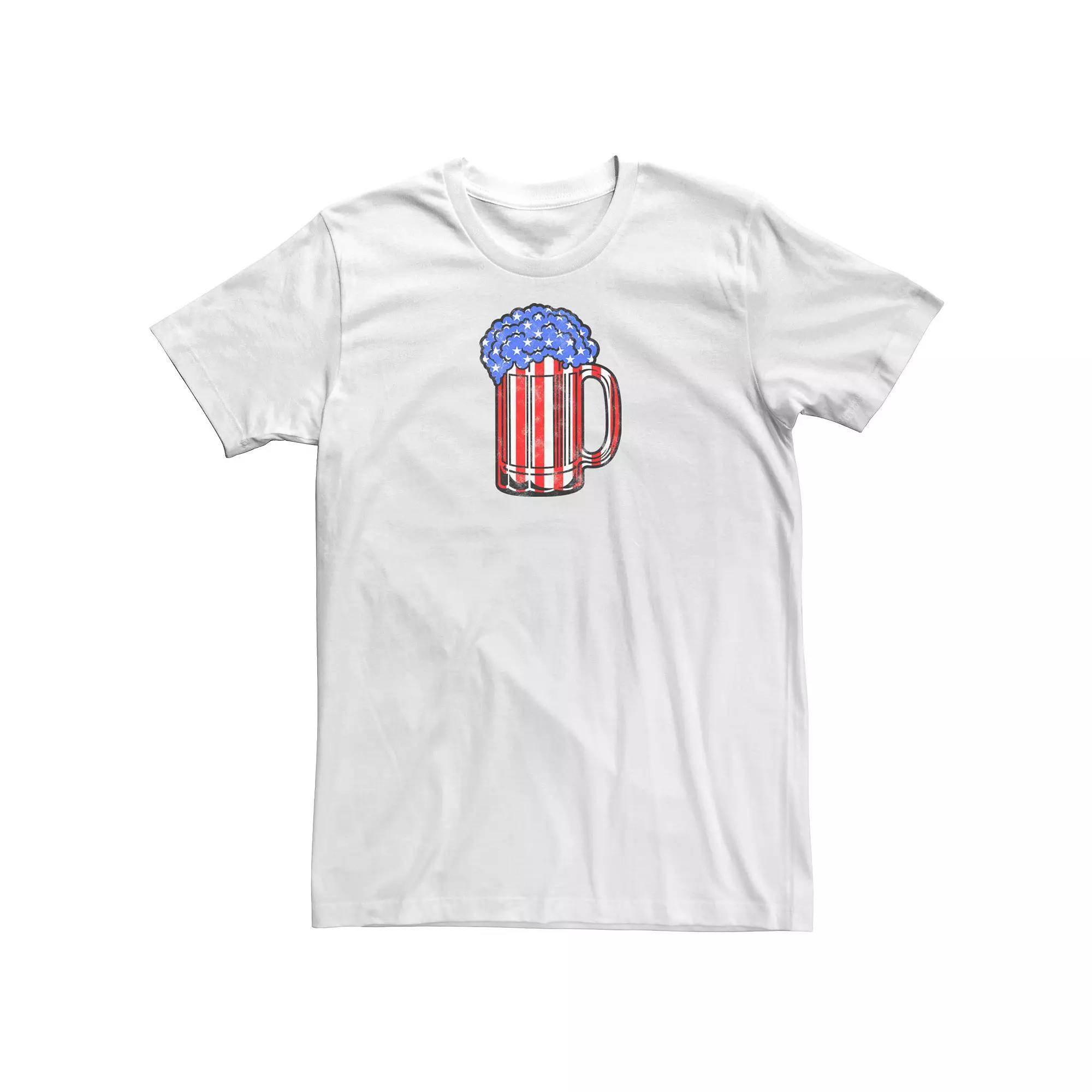 Big & Tall Americana Red, White & Blue Beer Mug Tee, Men's,  Product Image