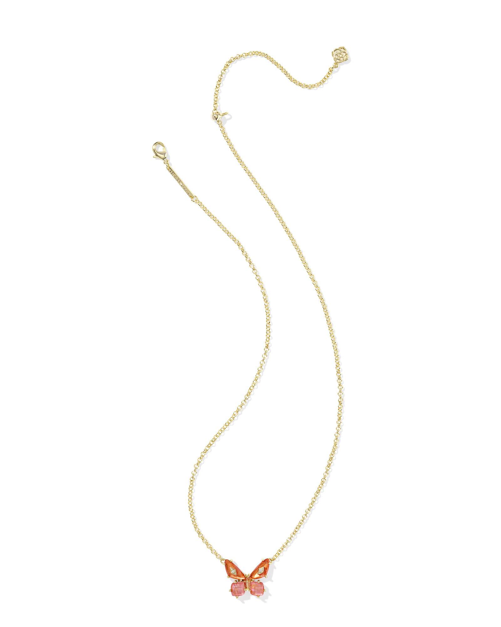 Bianca Butterfly Gold Short Pendant Necklace Product Image