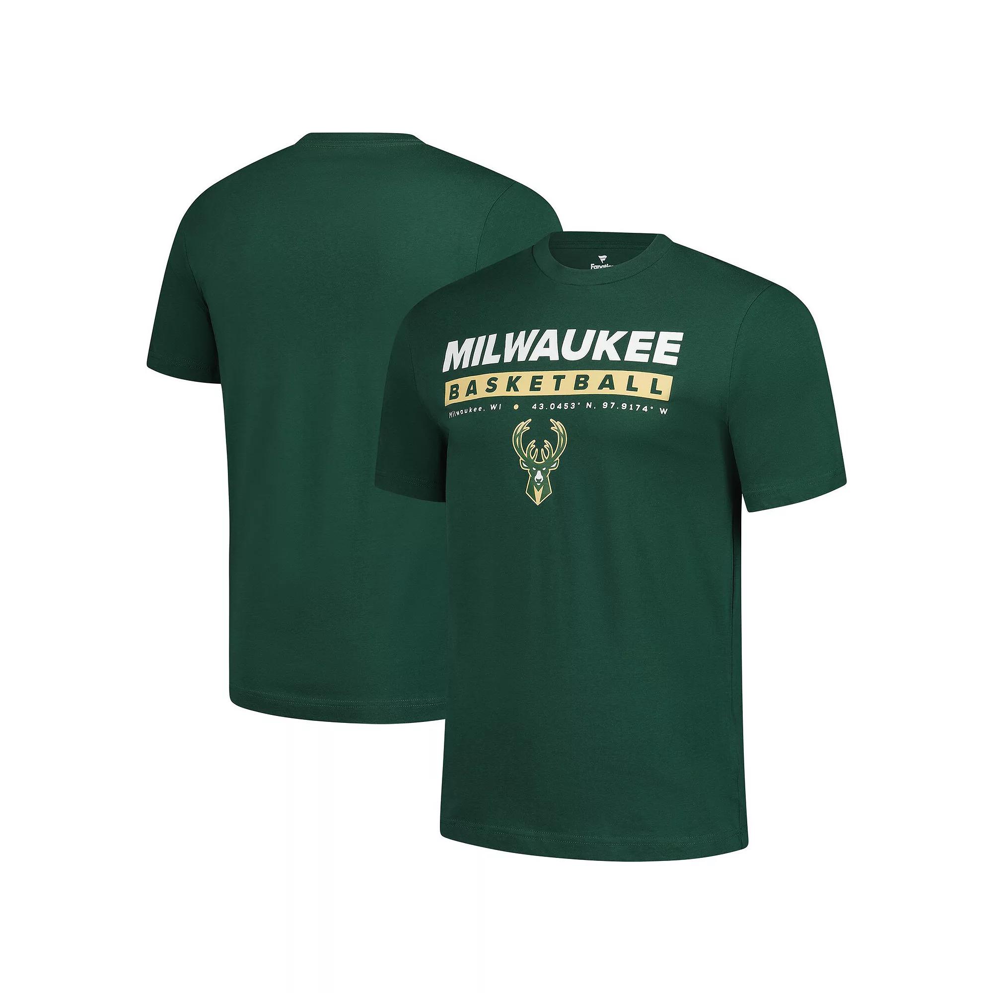 Men's Fanatics  Hunter Green Milwaukee Bucks Location Just Net T-Shirt, Size: 3XL, Team Product Image