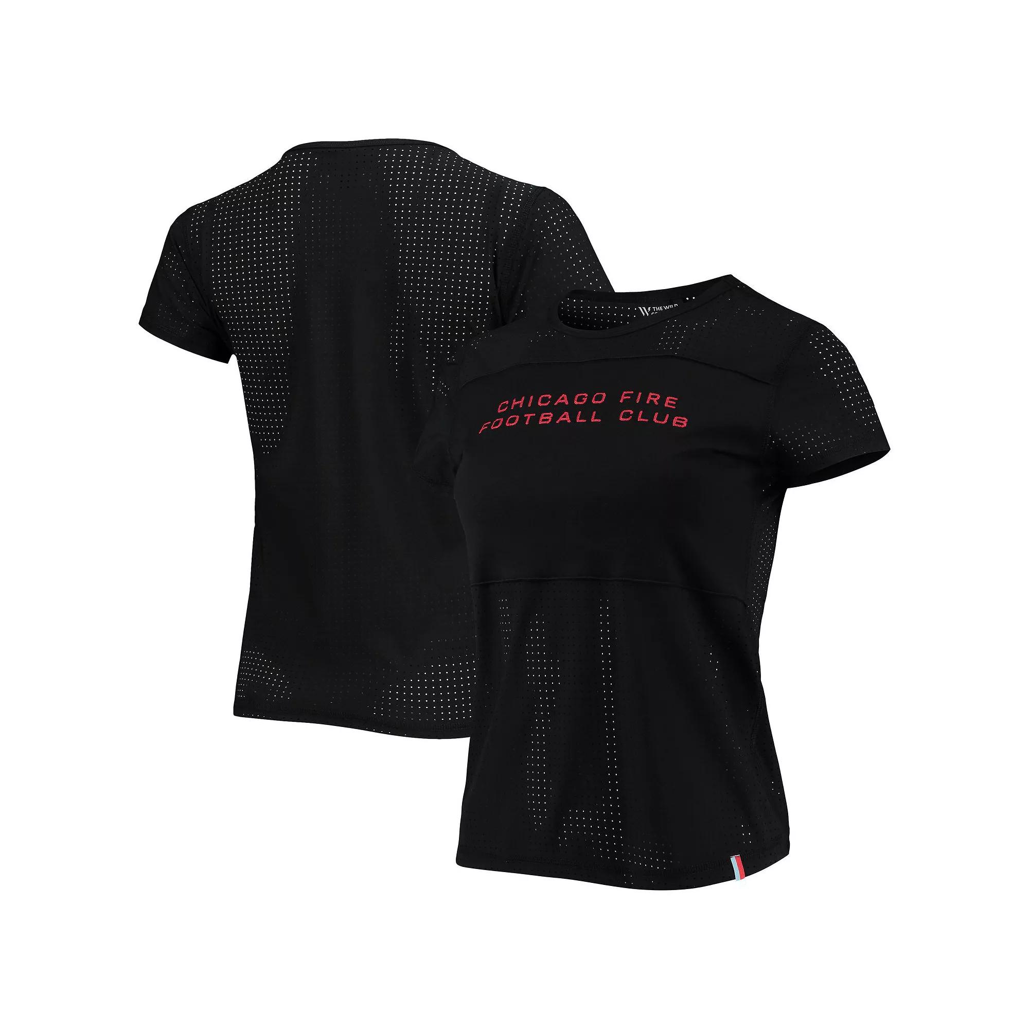 Women's The Wild Collective Black Chicago Fire Mesh T-Shirt, Size: Large, Cfs Black Product Image