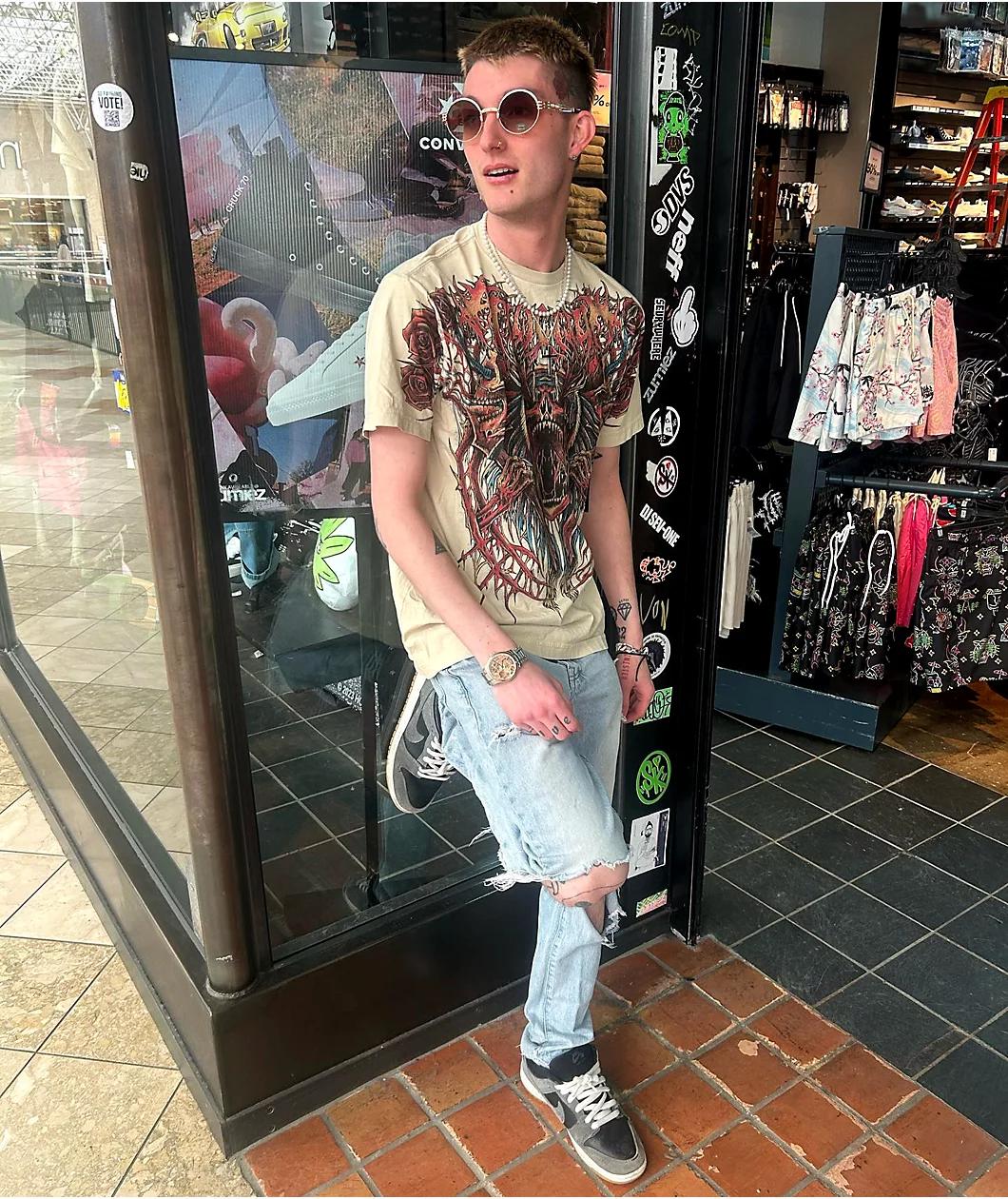 Affliction Pale Sky Tan T-Shirt  Product Image