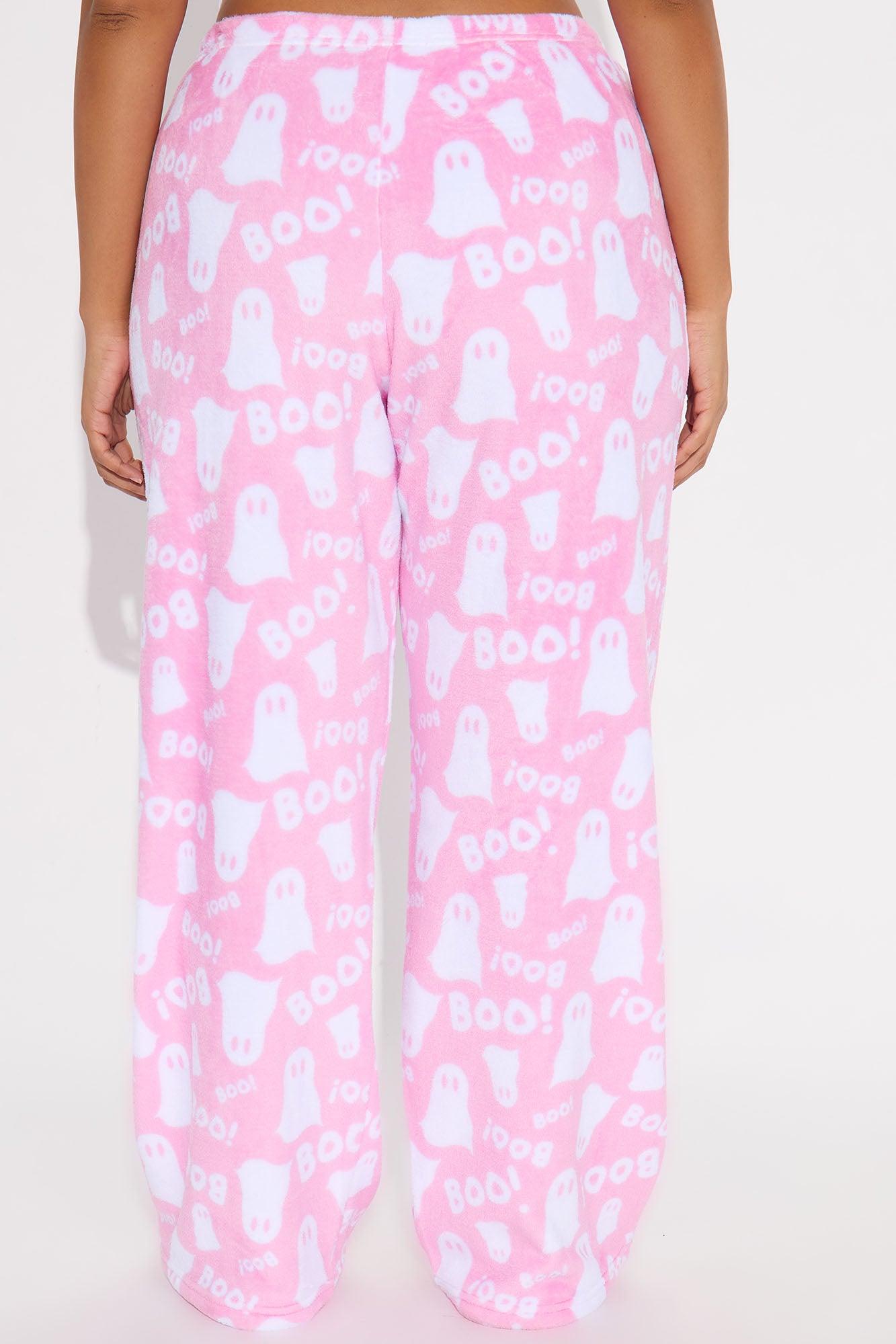 Queen Of Ghosting Halloween Plush PJ Pant - Hot Pink Female Product Image