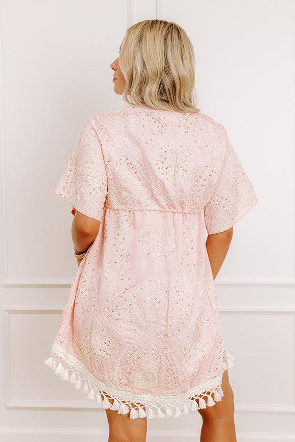 Shoreline Serenade Sequin Embroidered Mini Dress Product Image