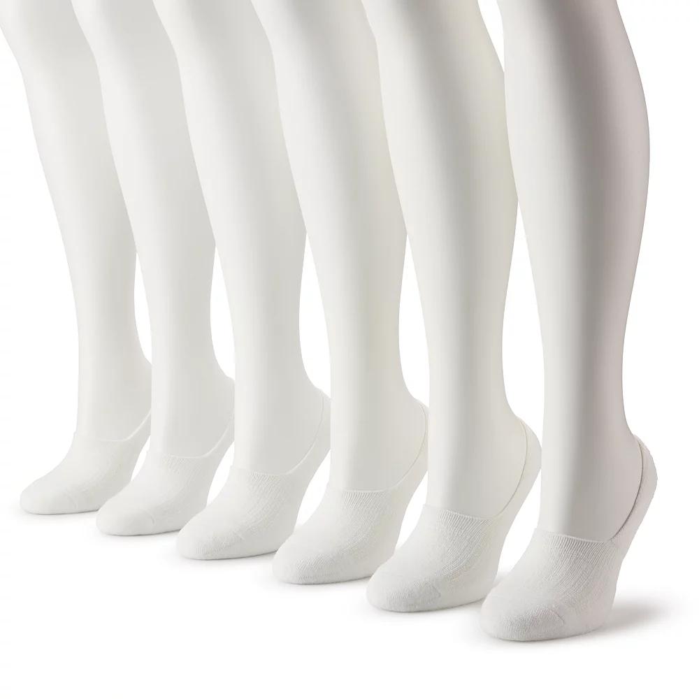 Women's FLX Ladies' 6-Pack Athletic Liner Socks, Size: 9-11, White Product Image