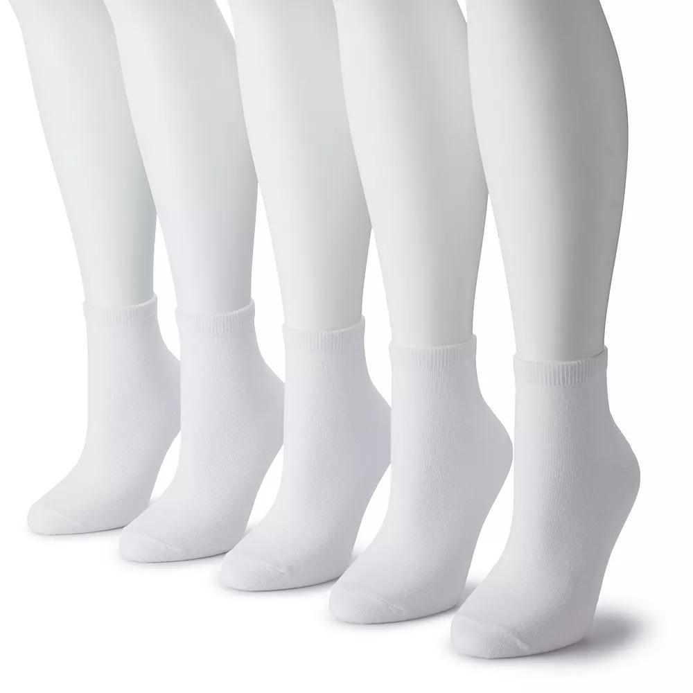 Women's Sonoma Goods For Life® 5 Pack Neutral Color Quarter Socks, Size: 9-11, White Product Image