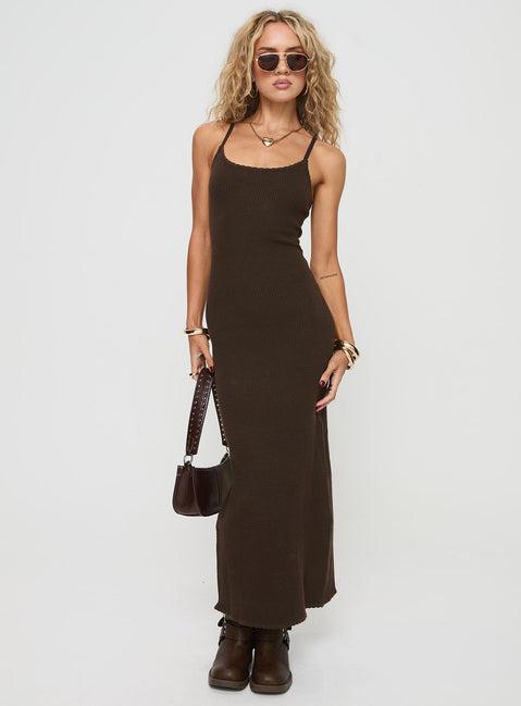 Kattan Maxi Dress Chocolate Petite Product Image