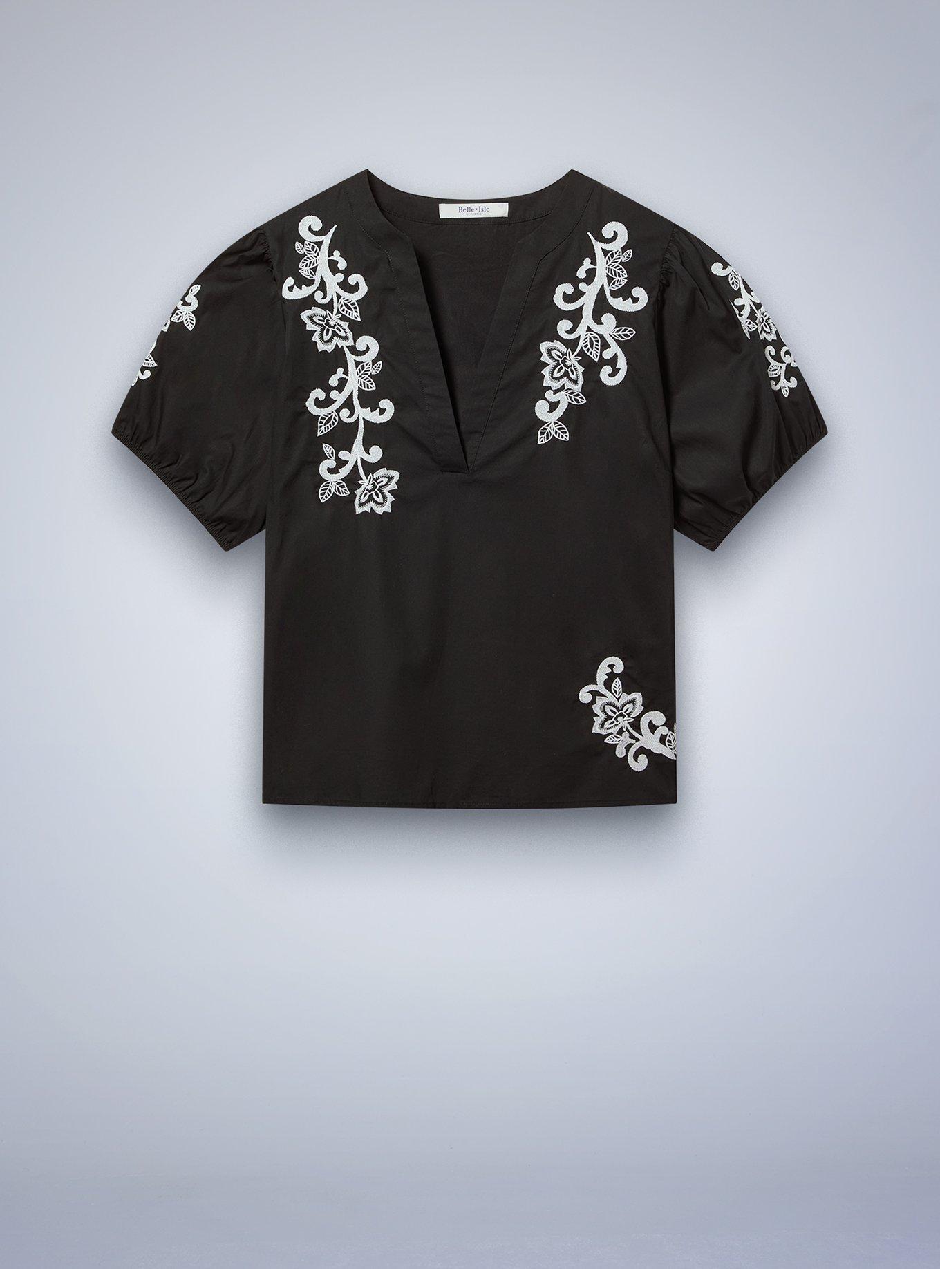 Belle Isle Embroidered Puff Sleeve Top Product Image