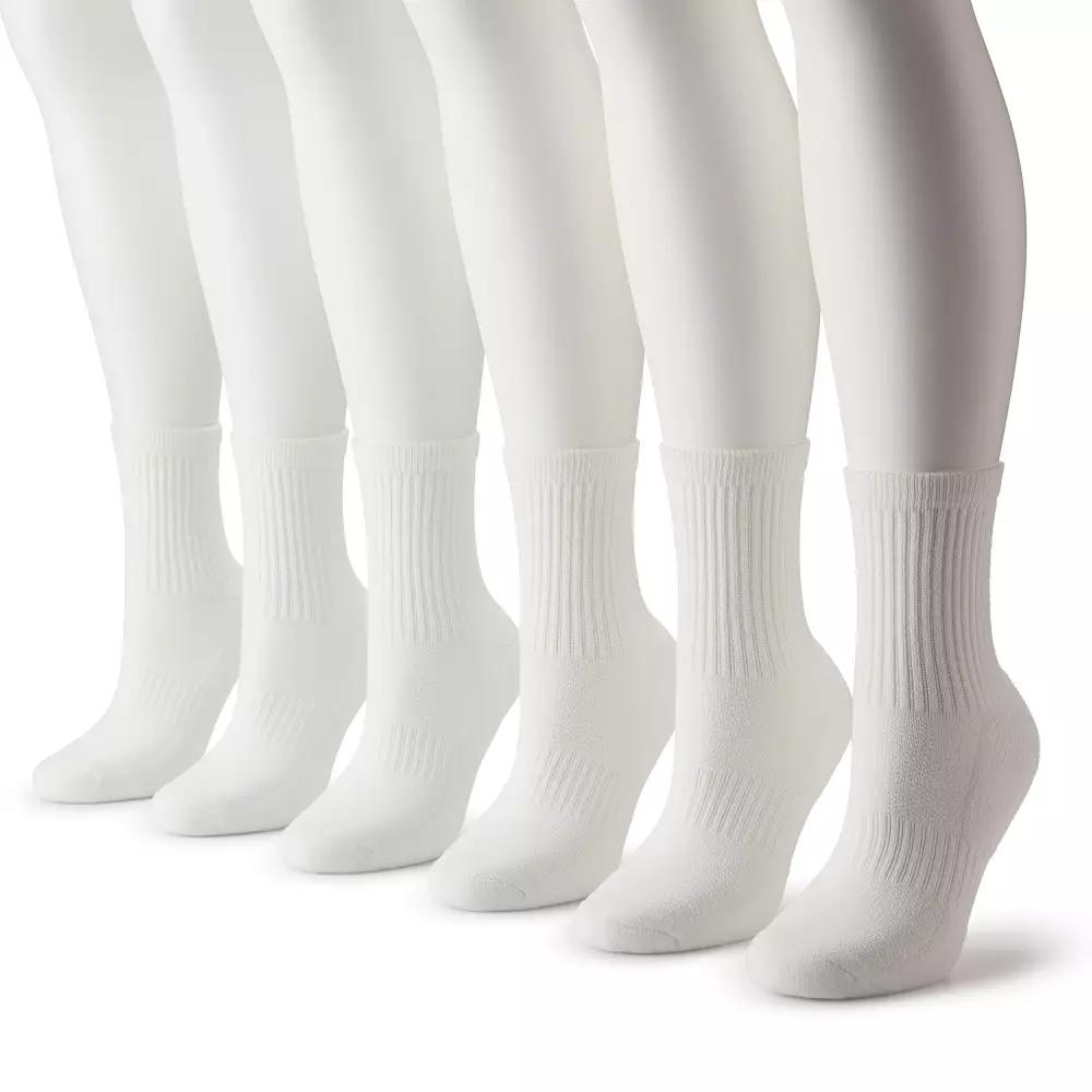 Womens FLX 6-Pack Athletic Half Crew Striped Socks Product Image