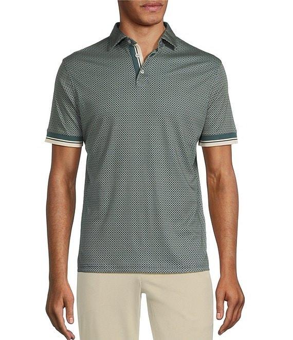 Murano Liquid Luxury Slim Fit Printed Short Sleeve Polo Shirt Product Image