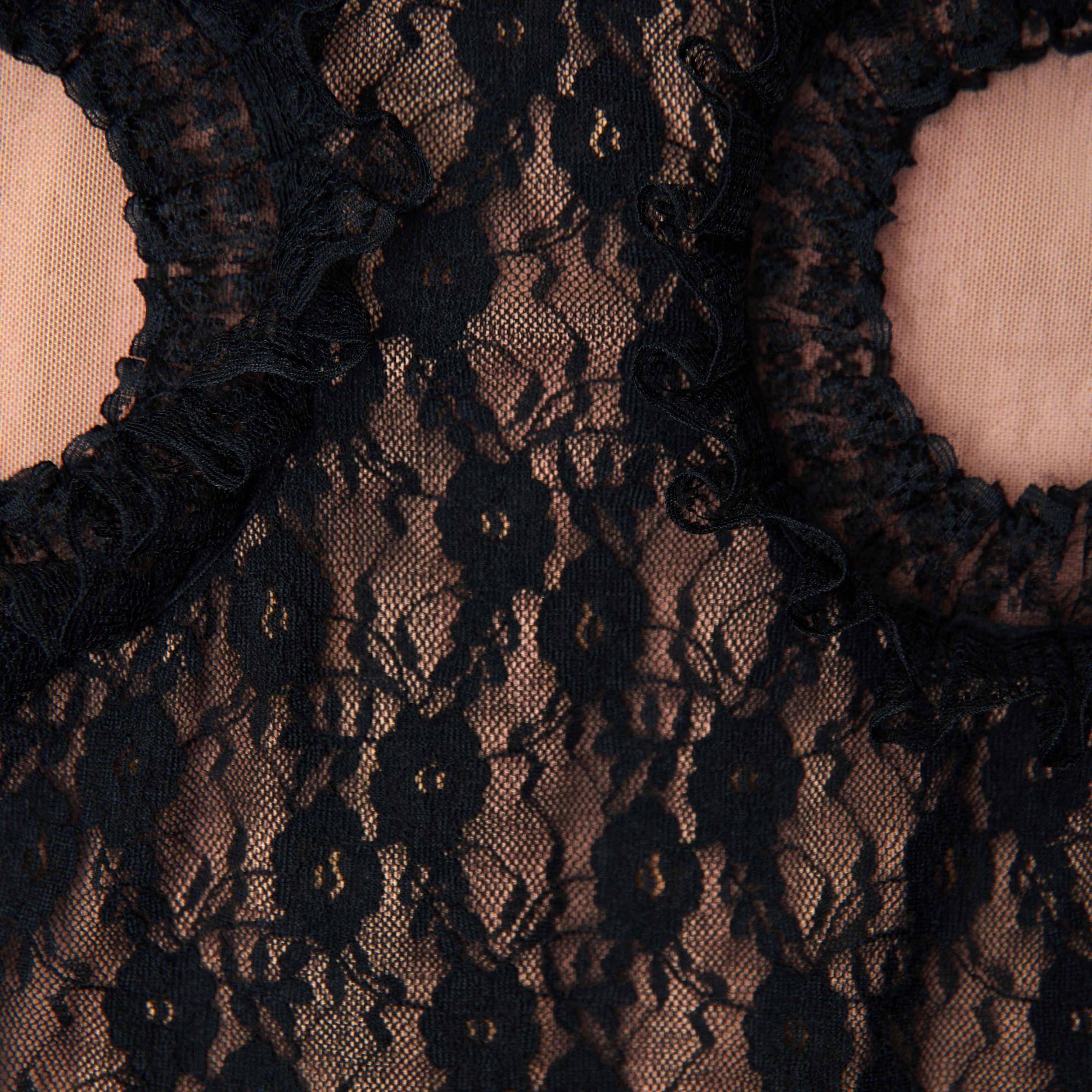 Black Lace Cut Out Maxi Dress Product Image