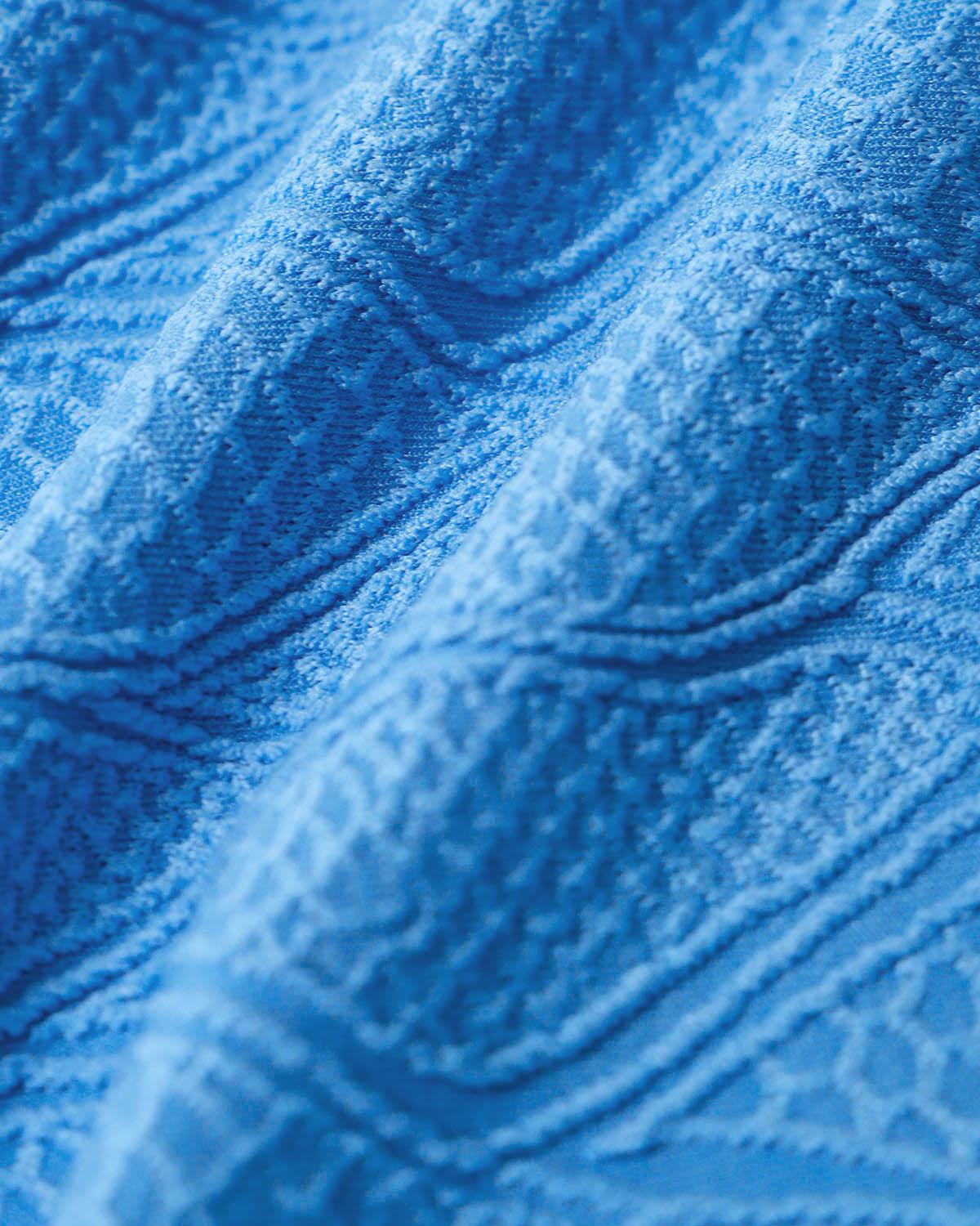 Blue Textured Bralette One Piece Swimsuit Product Image