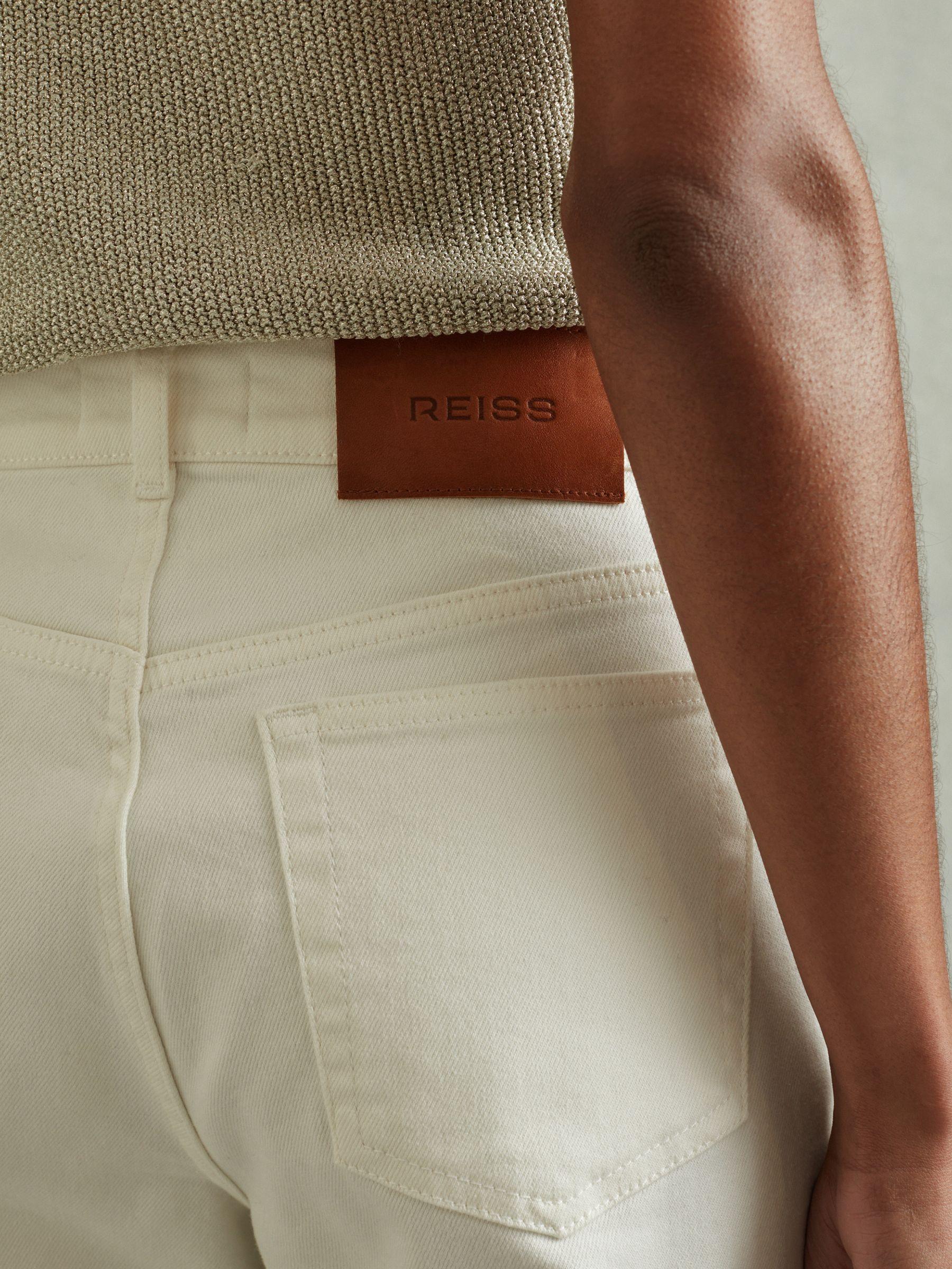 Petite Flared Front Seam Jeans in Ecru Product Image