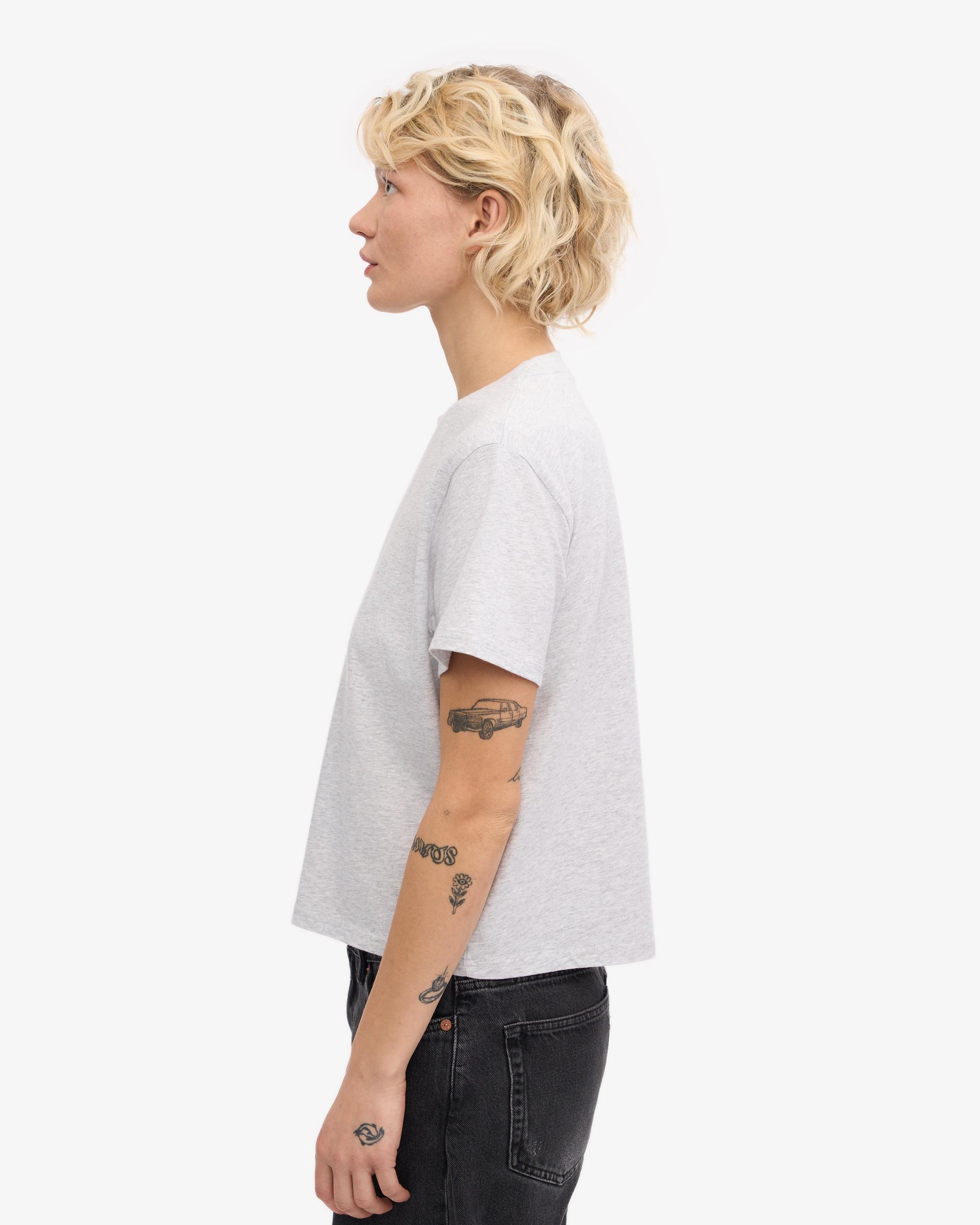 Organic Boxy Crop Tee - Snow Melange Product Image