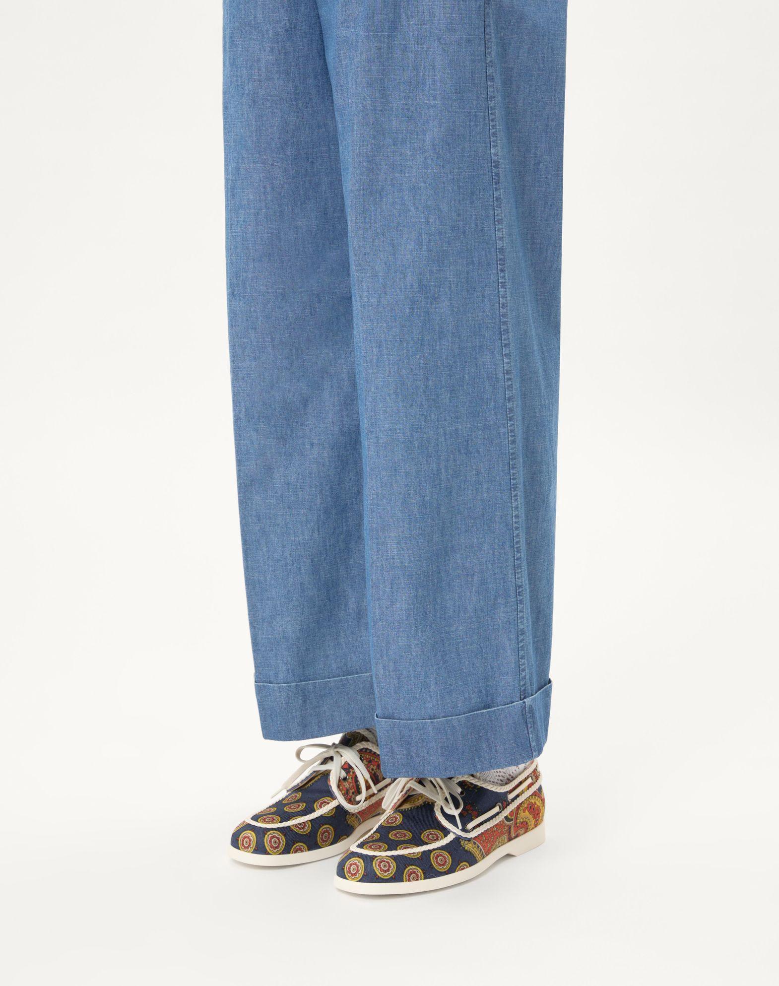 Palm Avenue Boat Shoe In Voyage Imaginaire Denim Fabric And Nappa Product Image