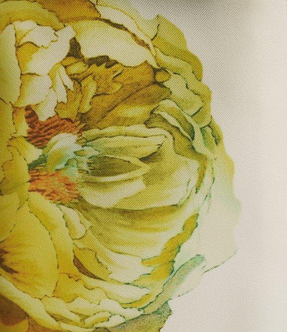 KARL LAGERFELD PARIS Coordinating Stretch Twill Floral Print Straight Leg Pants Product Image