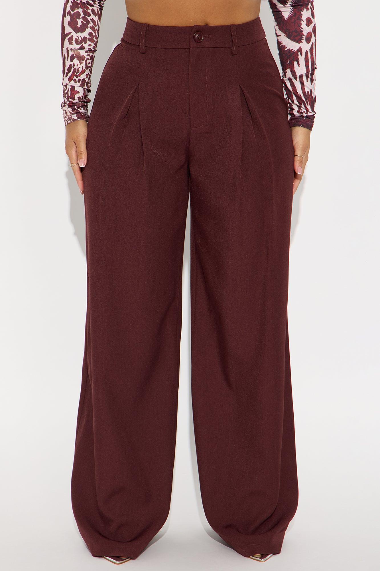 Alena Crepe Wide Leg Trouser Pant - Chocolate Female Product Image