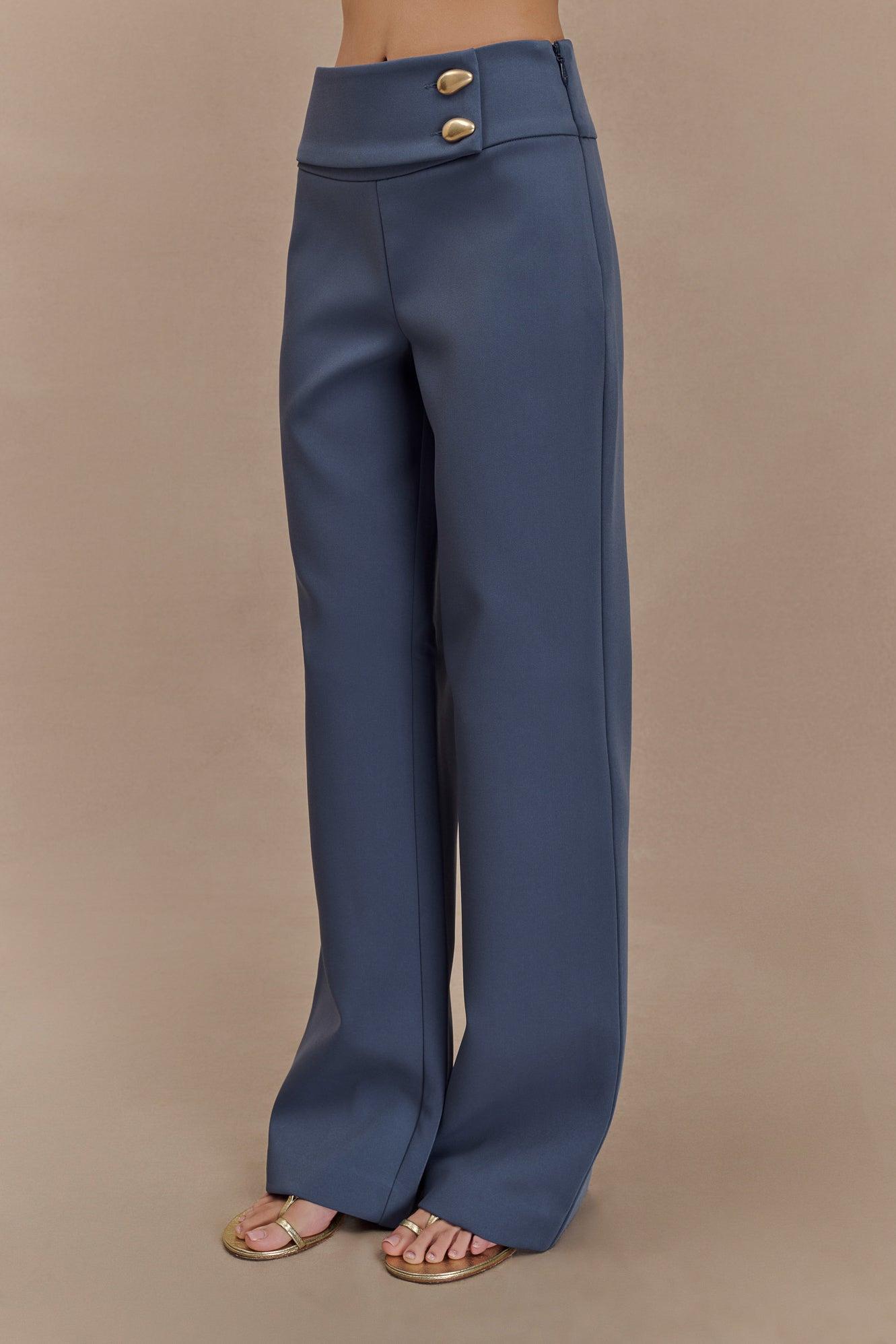 Lindie Straight Leg Suiting Pants - Steel Product Image