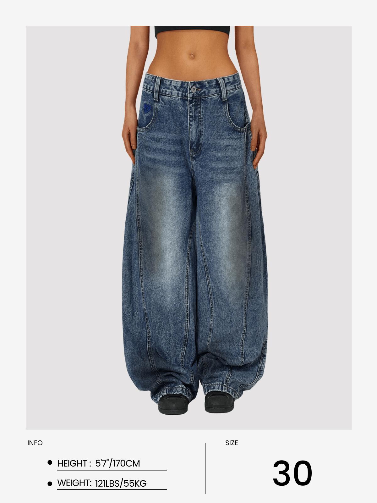 Aelfric Eden Baggy Distressed Washed Jeans Product Image