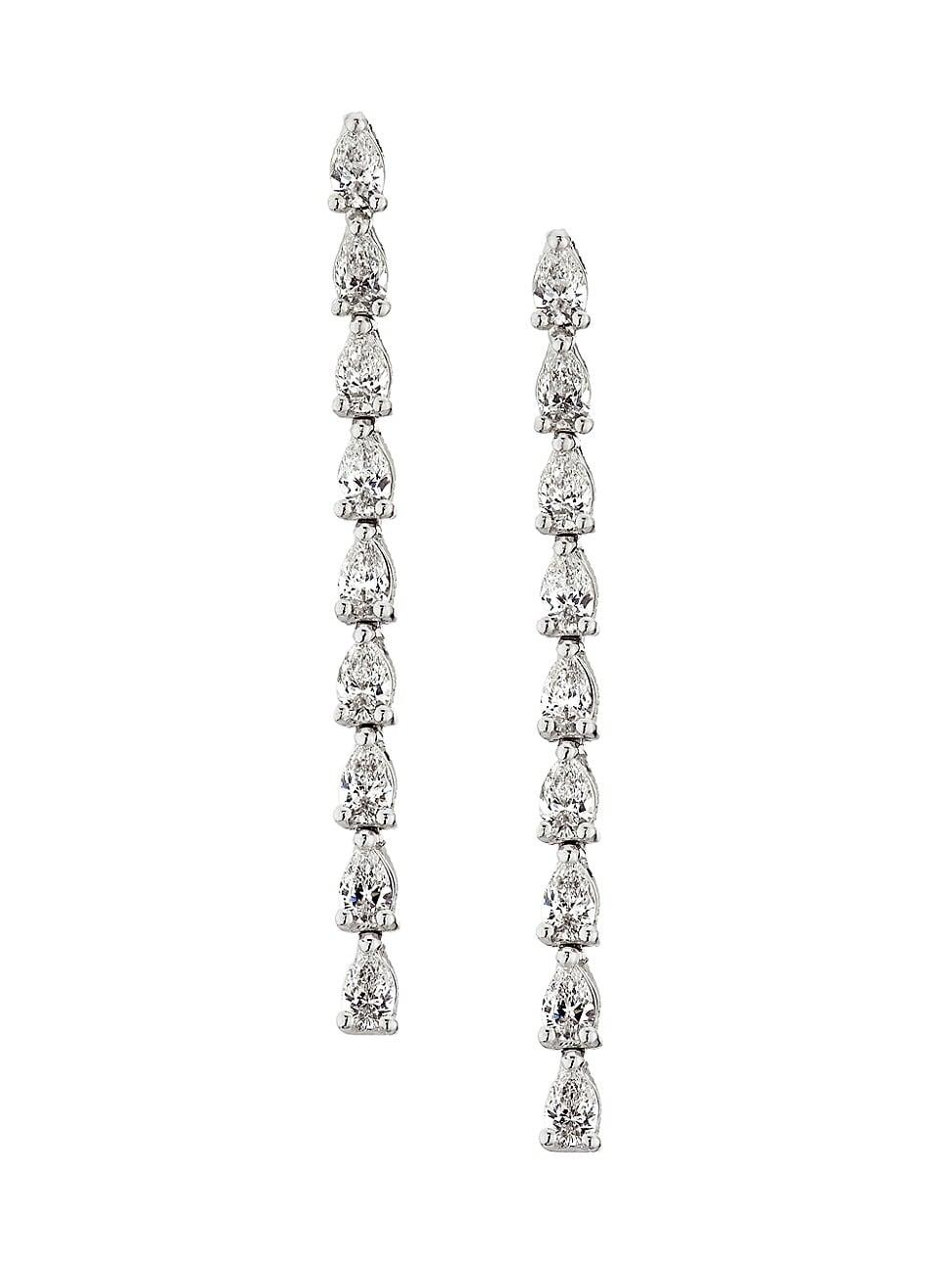 Womens Stilla 18K White Gold & 1.10 TCW Diamond Drop Earrings Product Image
