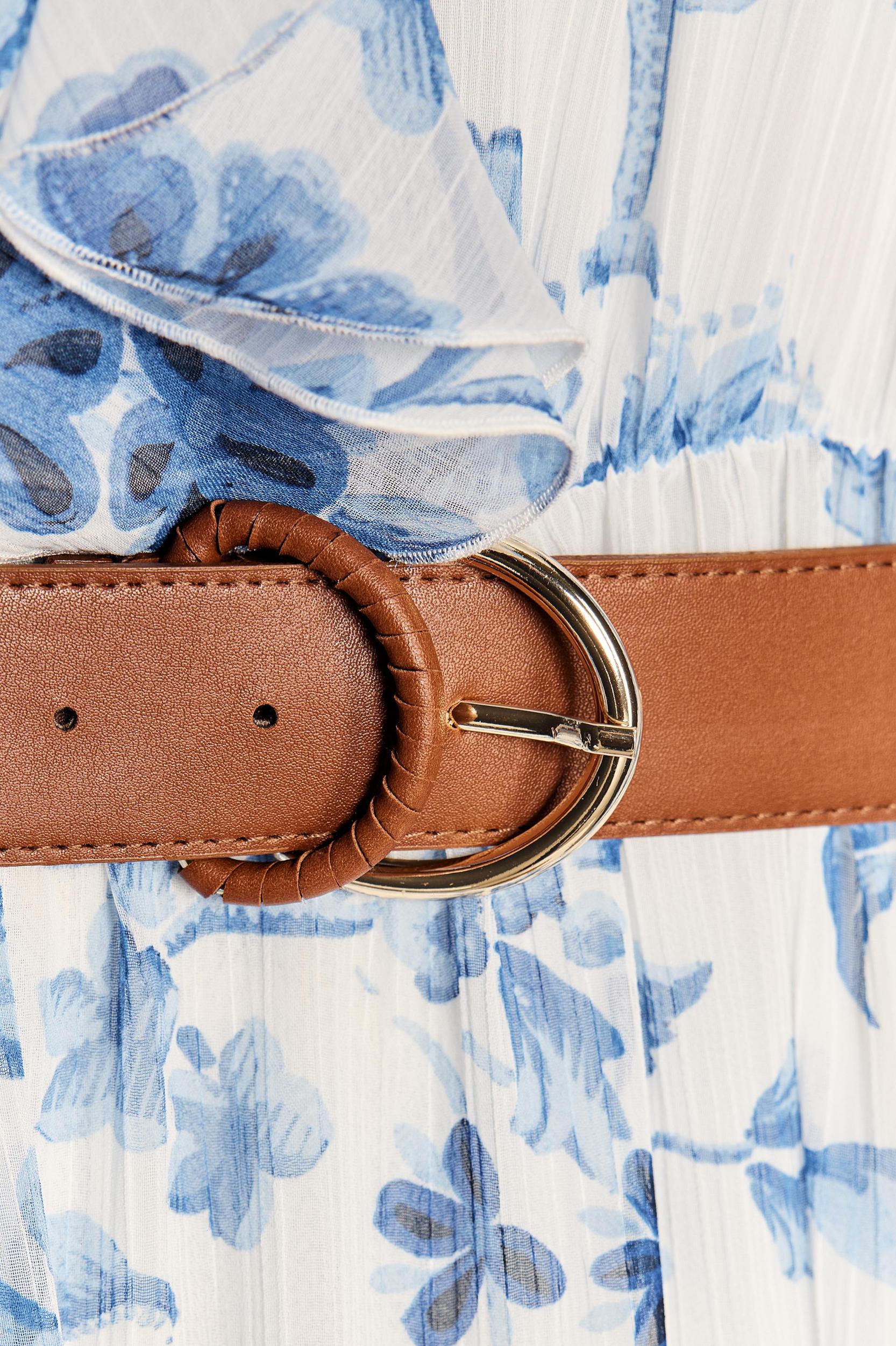 BELTED PRINTED MIDI DRESS Product Image