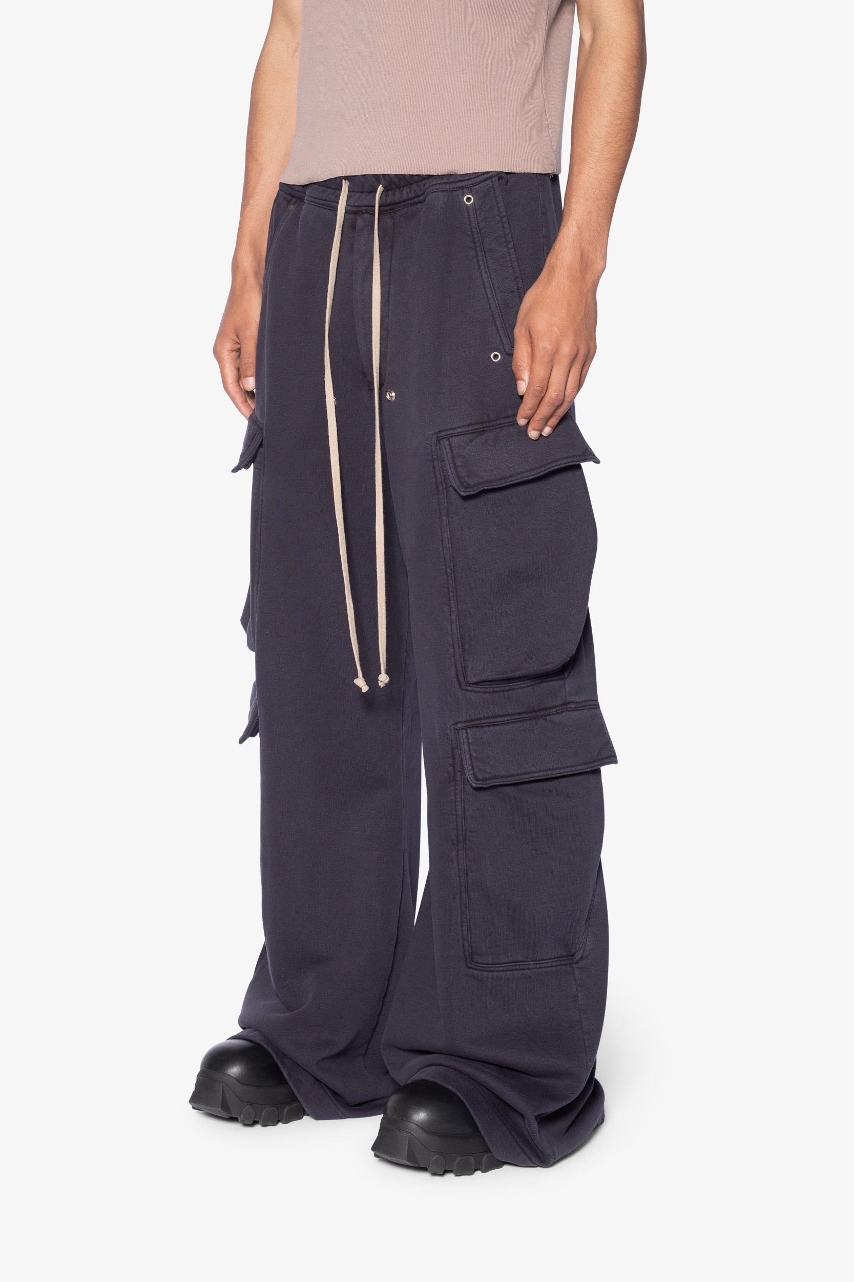 Rave Double Cargo Sweatpants - Washed Black Product Image