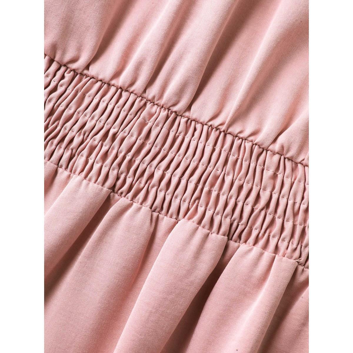 Plus Size Shirred Back Waist Pockets Midi Dress Watermelon Women Flat collar with V-notch Short sleeve Curvy BloomChic 14-16/1X Product Image