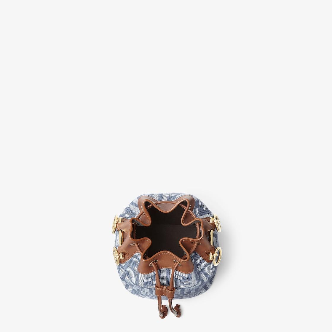 Mon TresorBlue denim-effect FF jacquard mini-bag Product Image