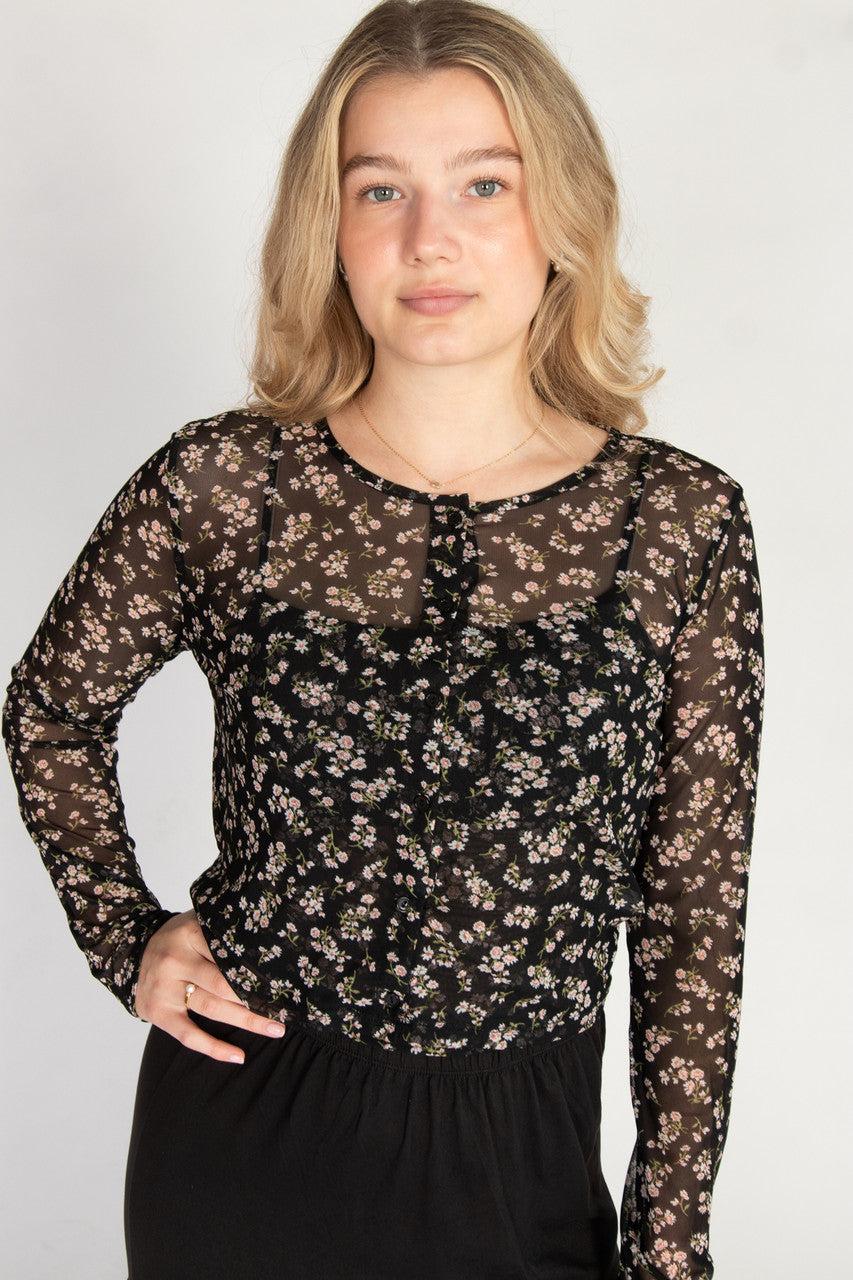 2 Piece Floral Mesh Top Set Product Image