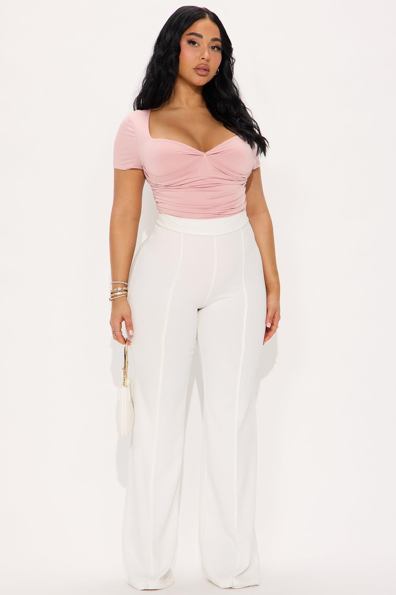Genevieve Short Sleeve Bodysuit - Pink Product Image