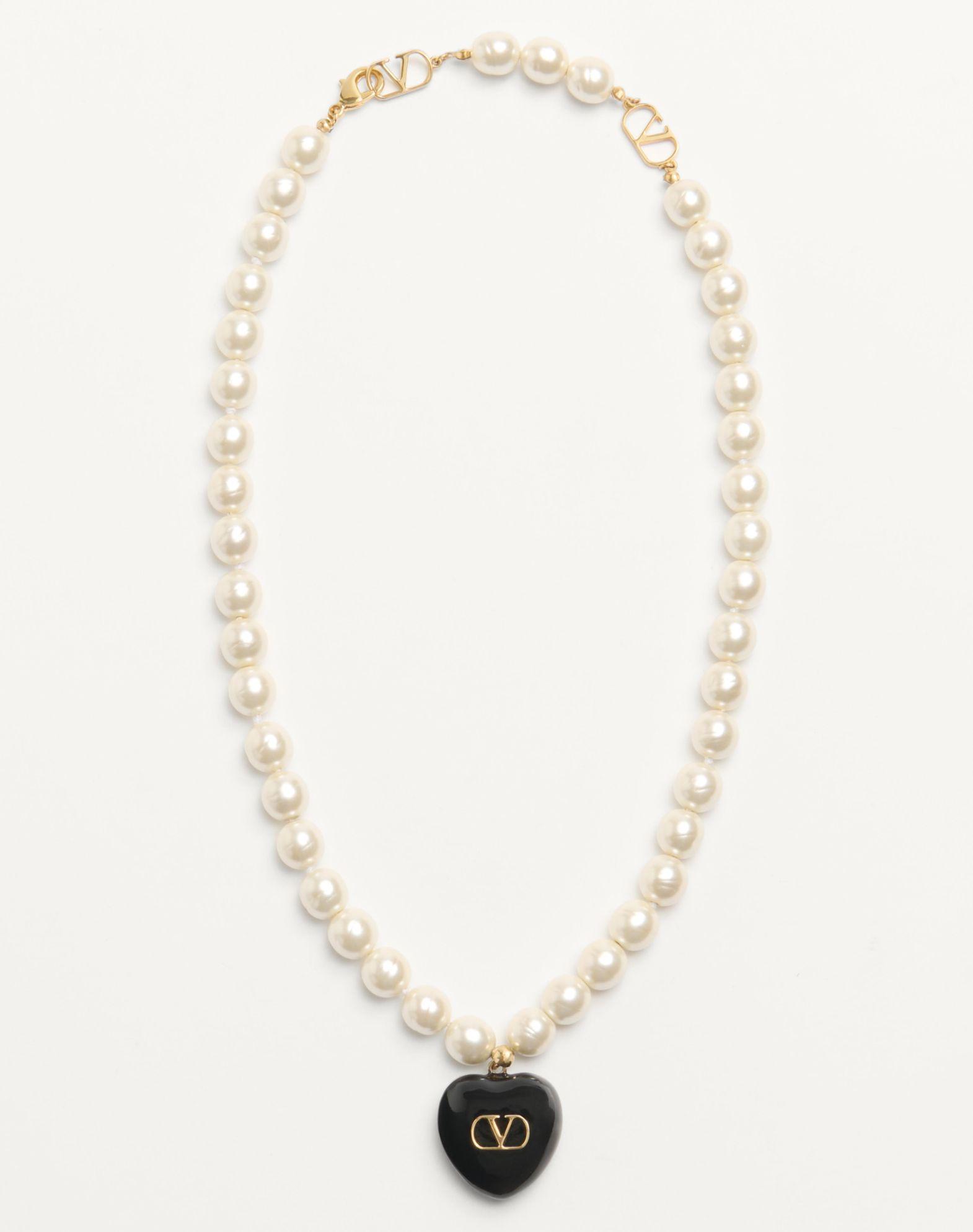 Coeur Royal Necklace In Metal, Enamel And Beads  Product Image