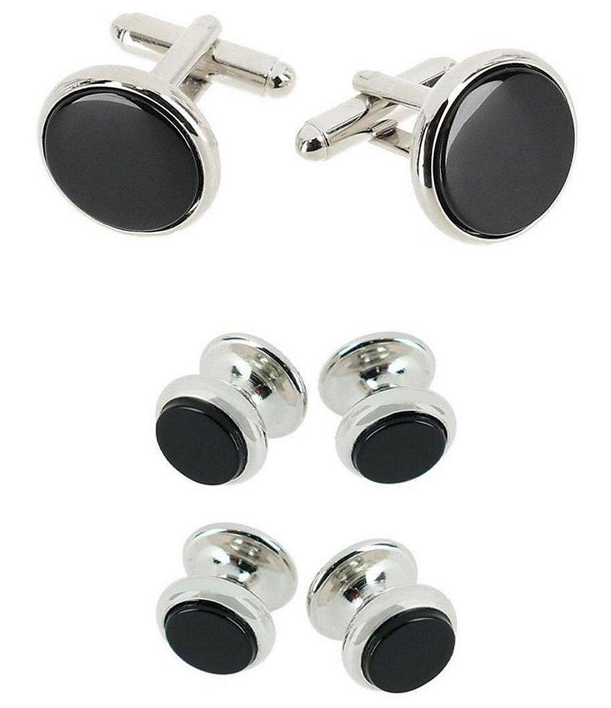 Trafalgar Sutton Round Genuine Onyx Cuff Links Product Image