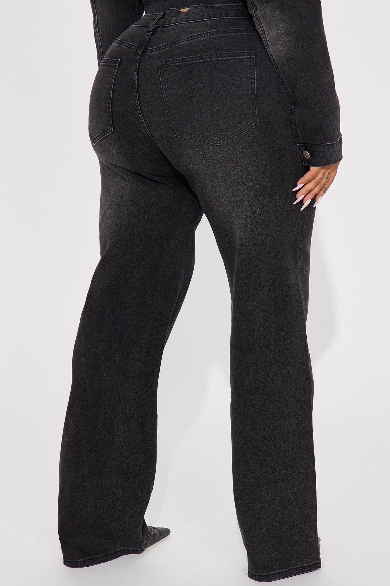 Vita Low Waist Stretch Baggy Jeans - Black Wash Product Image