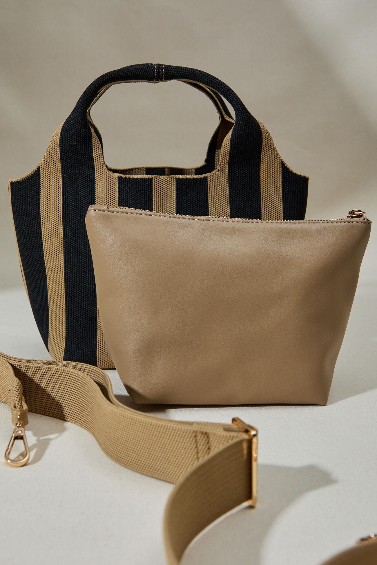 Mini Stripe Crossbody Bag and Pouch Set Product Image