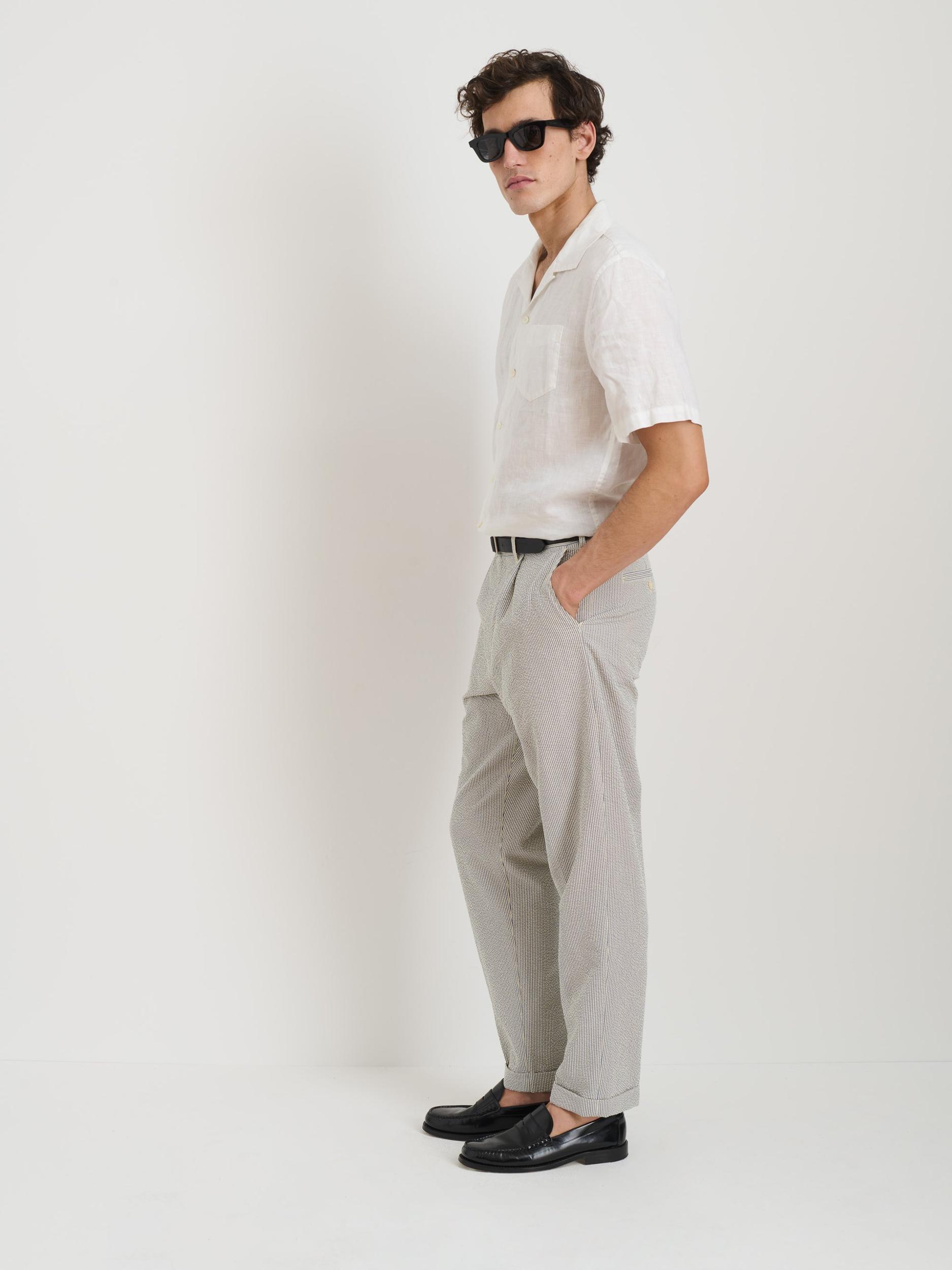 Standard Pleated Pant In Seersucker Product Image