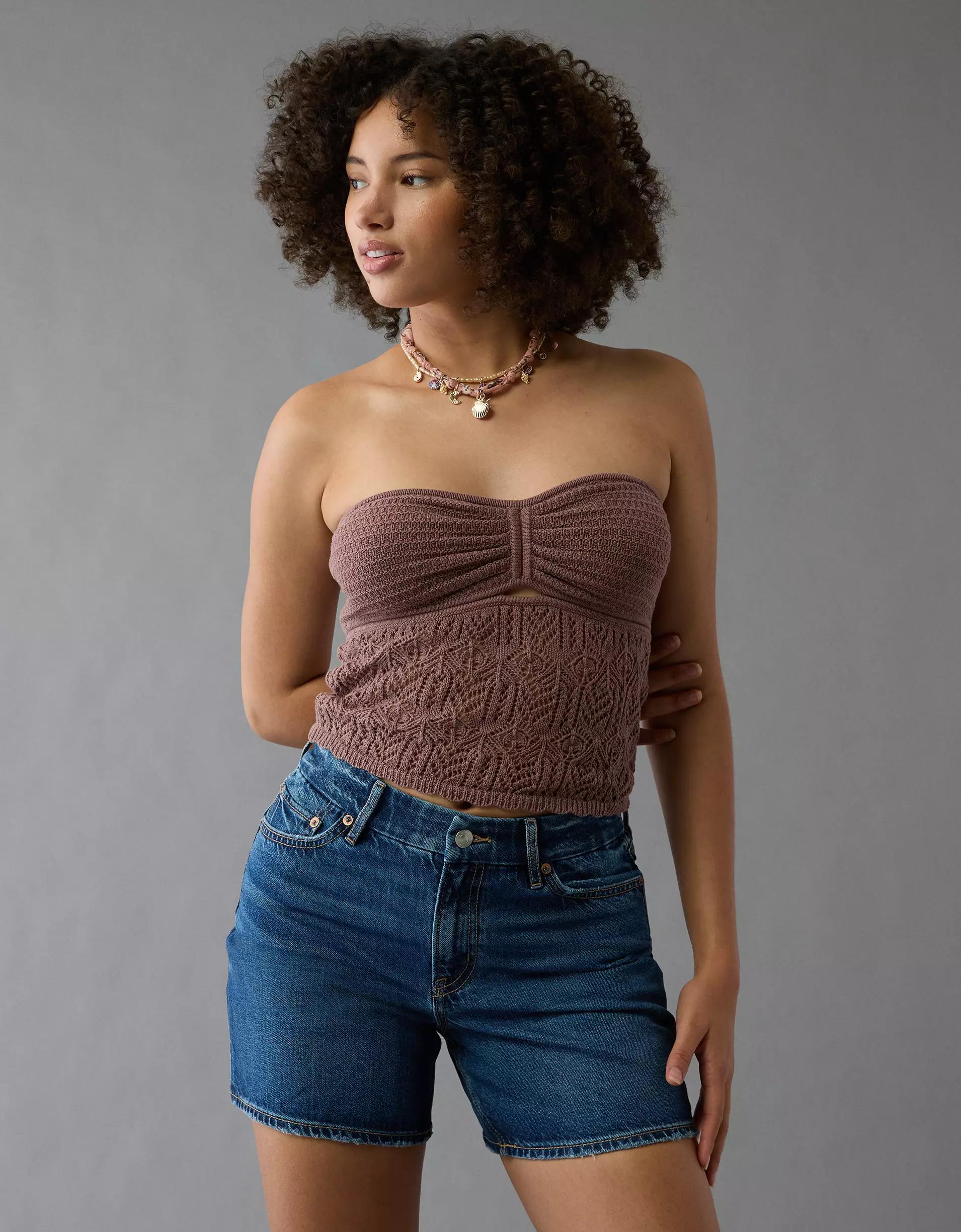 AE 6" Strigid Curvy Super High-Waisted Relaxed Denim Short Product Image