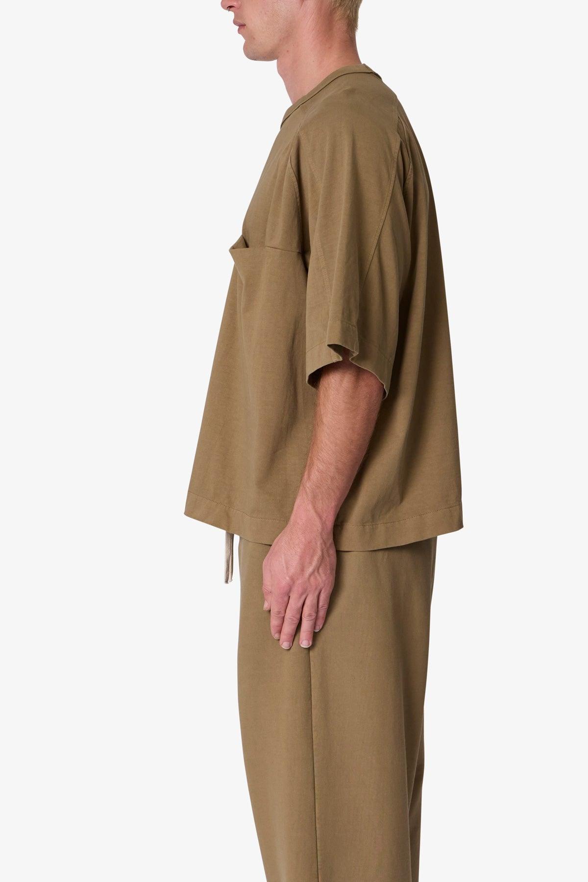 Paneled Hidden Pocket Tee - Washed Earth Product Image