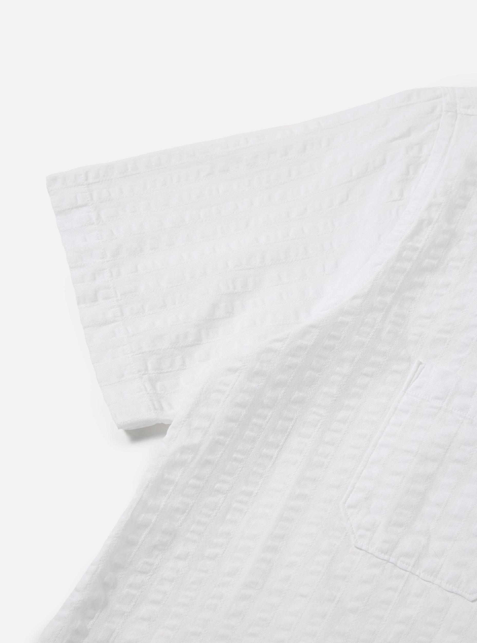 White Kos Self Stripe Sal Road Shirt Product Image