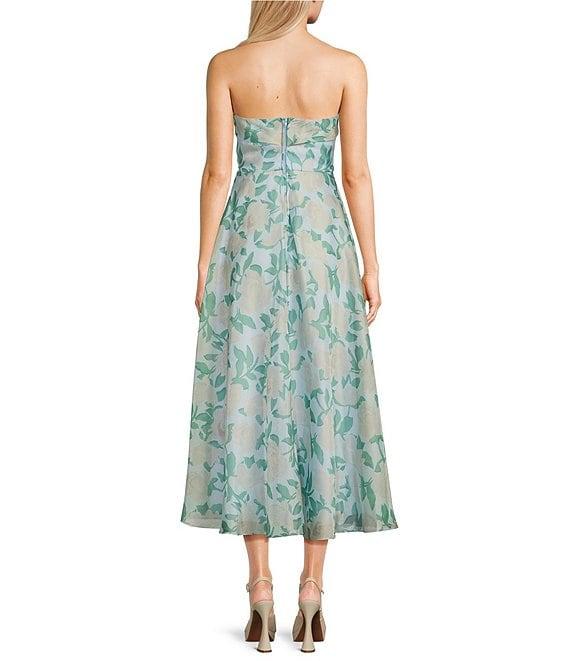 B. Darlin Printed Organza Strapless Sweetheart Neck A-Line Dress Product Image