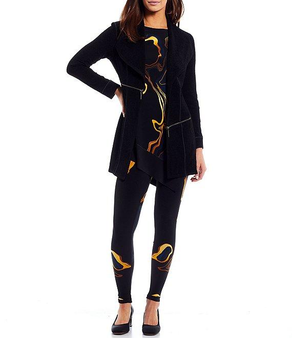 Eva Varro Barcelona Pebble Textured Knit Open Lapel Long Sleeve Open-Front Statement Jacket Product Image