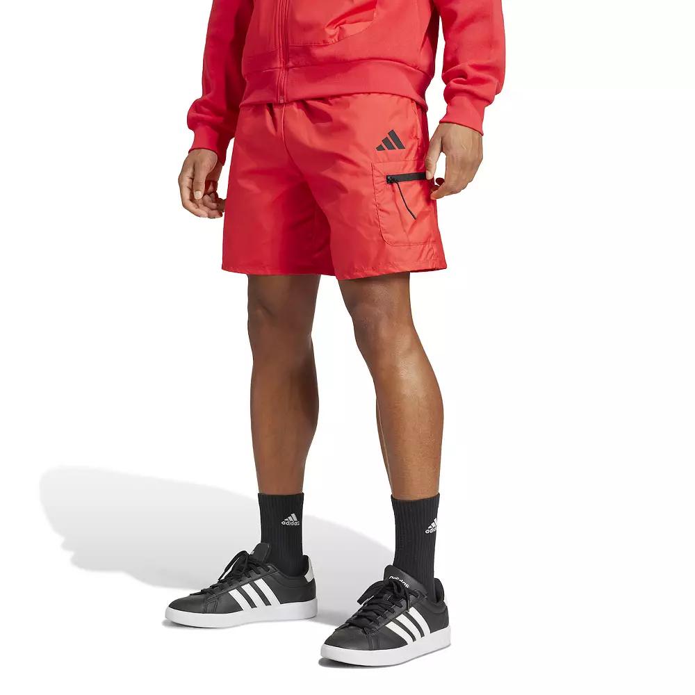 Men's adidas City Escape Sportswear Shorts, Size: Small, Pure Red Product Image