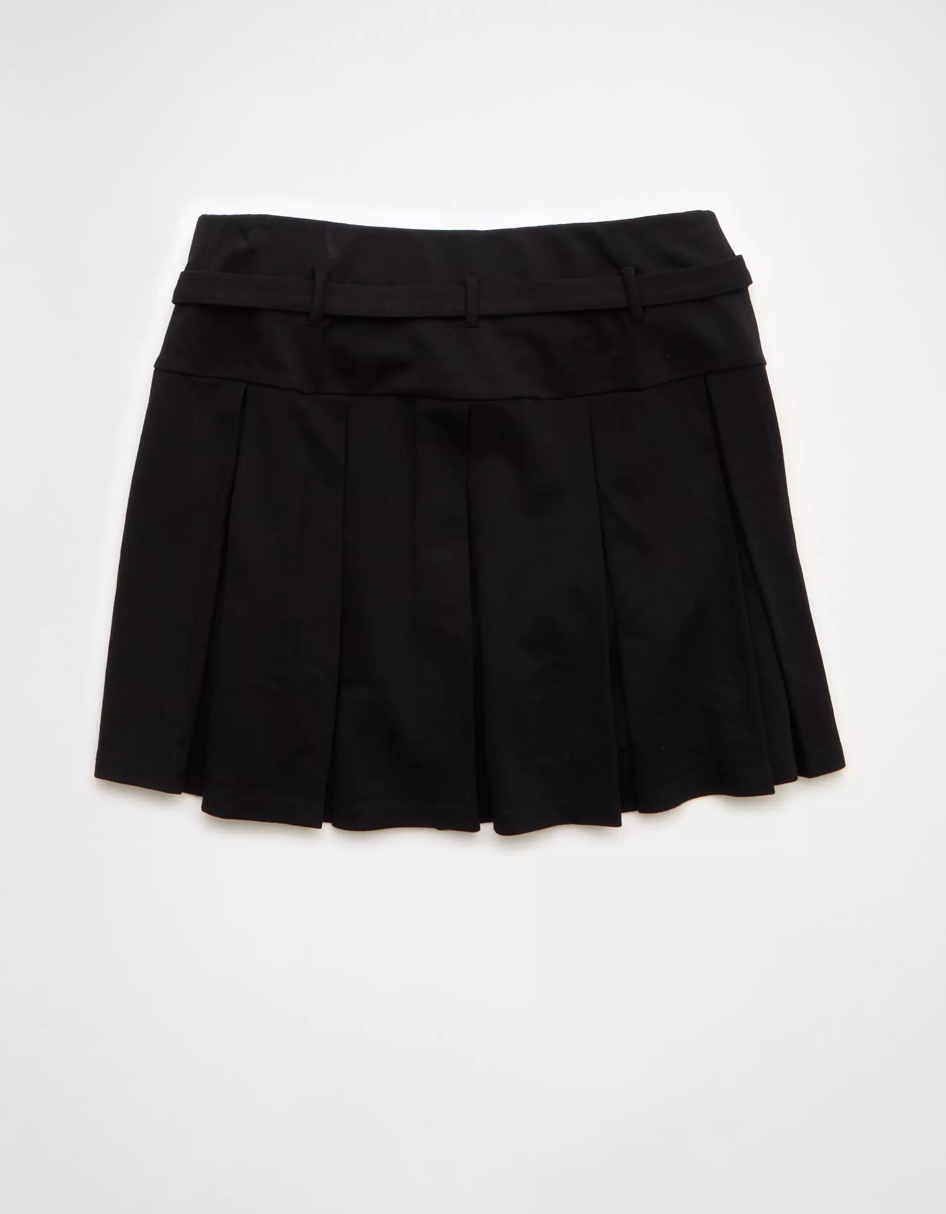 AE It Knit Low-Rise Belted Pleated Skort Product Image